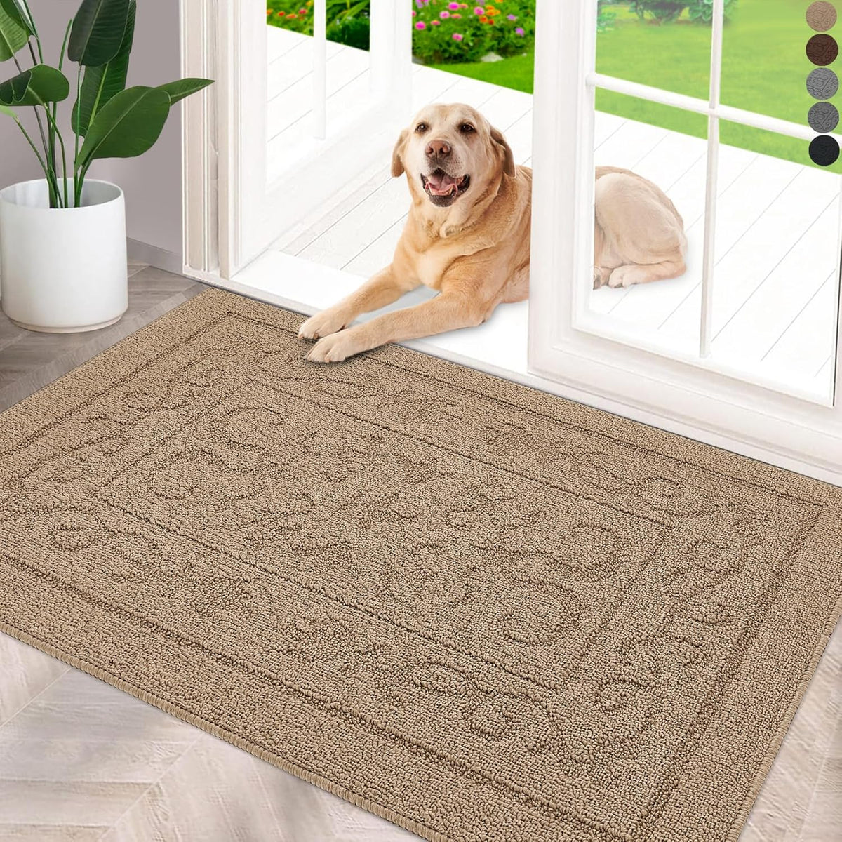 FONEYI Indoor Door Mat 20" x 32", Dirt Trapper Door Mats Non-Slip Entryway Rugs Washable, Absorbent