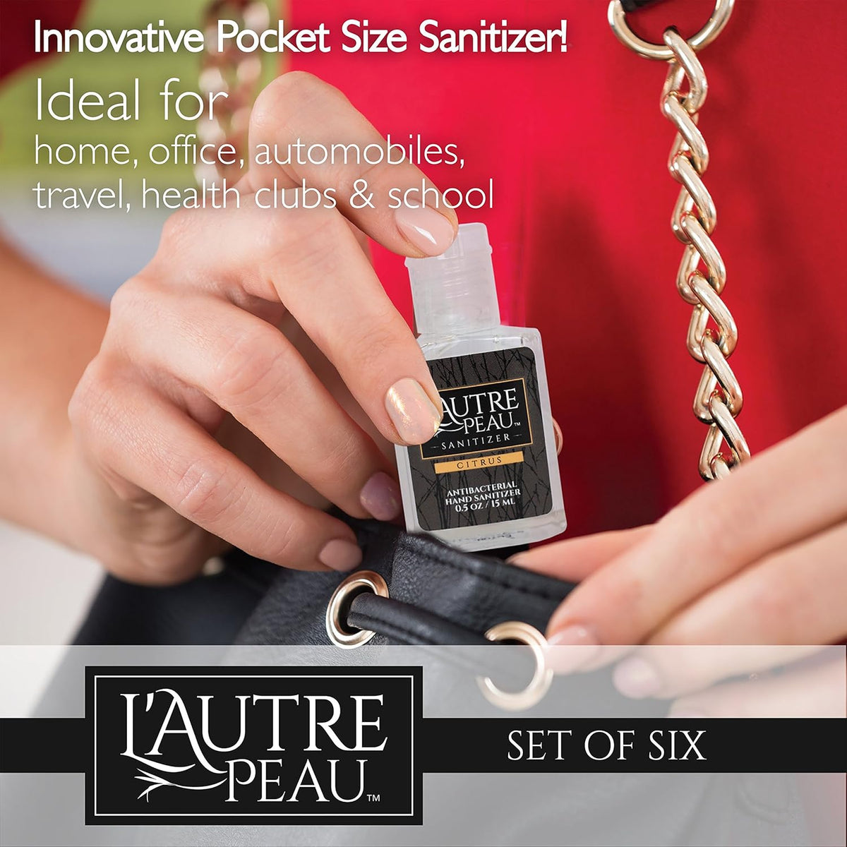 L'AUTRE PEAU Advanced Hand Sanitizer Gel with Aloe Vera, Citrus Scented 0.5 Fl Oz Travel Size Multi
