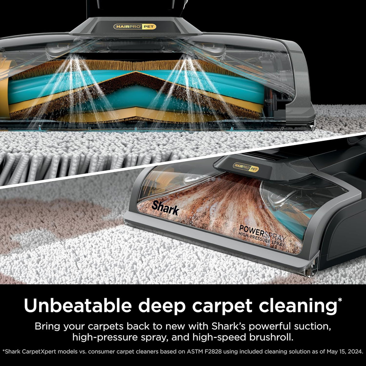 Shark CarpetXpert HairPro with StainStriker Upright Carpet, Area Rug & Upholstery Cleaner, Perfect
