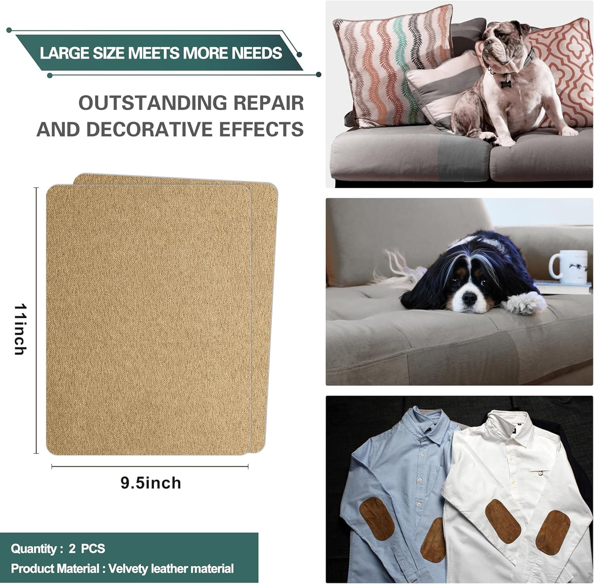 Azobur Couch Patch Repair Fabric,Microfiber Fabric, Self-Adhesive, for Sofa Repair and Upholstery