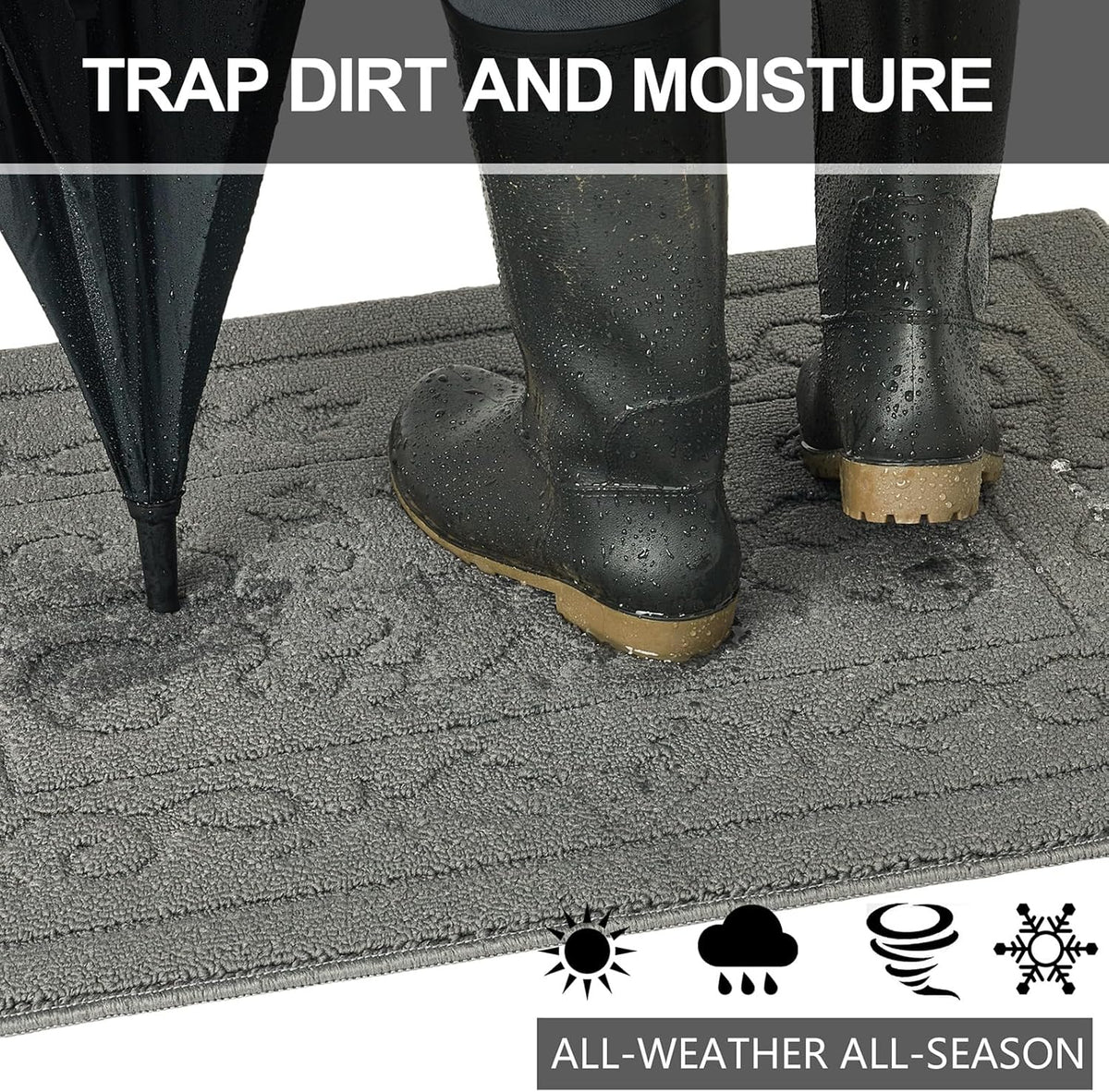 FONEYI Indoor Door Mat 32" x 40", Dirt Trapper Door Mats Non-Slip Entryway Rugs Washable, Absorbent
