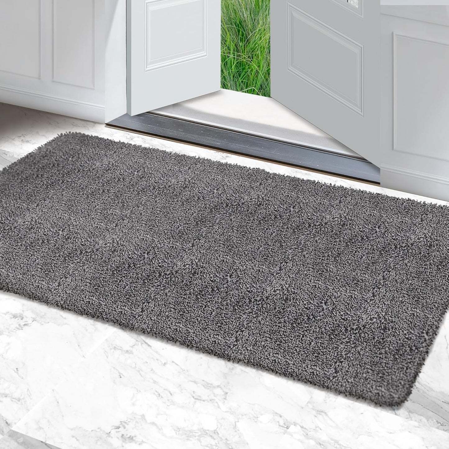 Premium Microfiber Indoor Door Mat – 36"x72" Washable Entry Mat, Non-Slip, Waterproof Backing