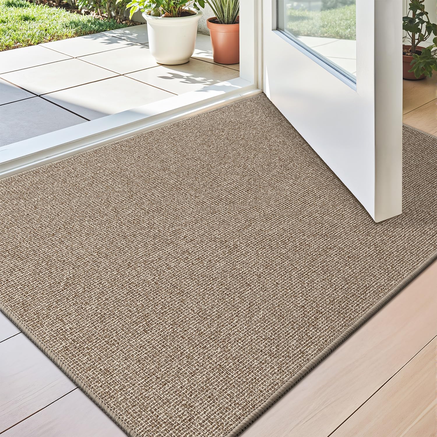 LUMI Indoor Door Mat 24"x36", Ultra Thin Low Profile Non-Slip Doormat for Home Entrance, Absorbent