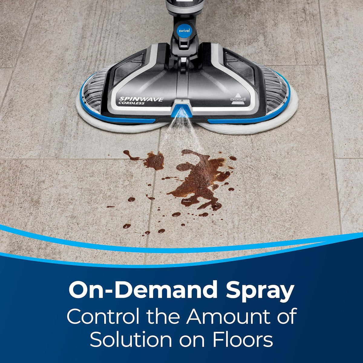 BISSELL Spinwave Cordless Hard Floor Expert Spin Mop Cleaner 18V with washable mop pads for sealed