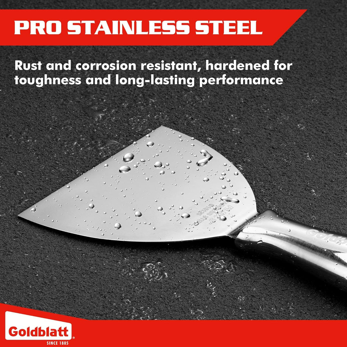 Goldblatt 5" Putty Knife, One-Piece Paint Scraper Tool, All Stainless Steel Joint Knife with