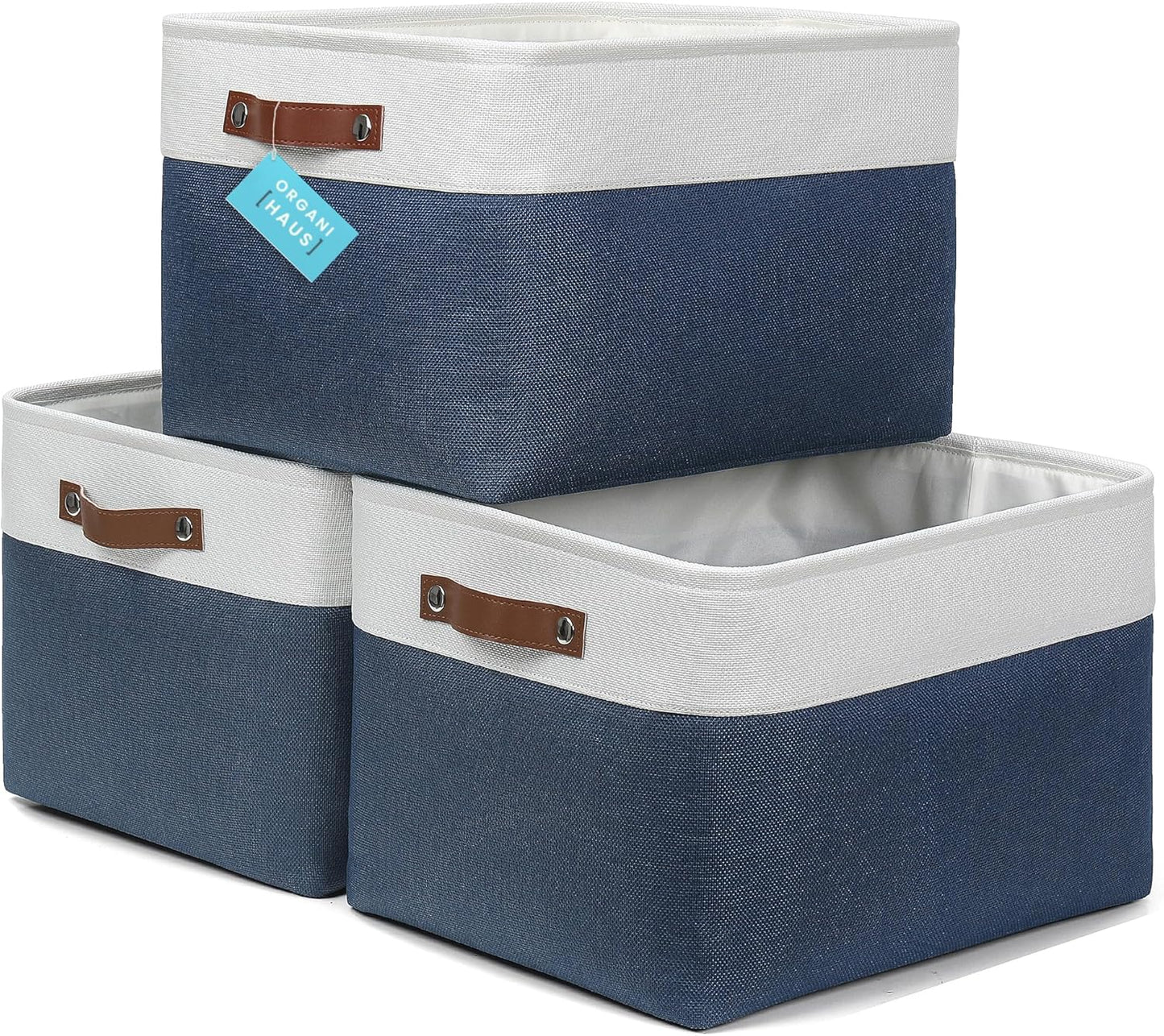 OrganiHaus Extra Large Fabric Storage Bins for Shelves 16x13in, Closet Storage Baskets for Shelf