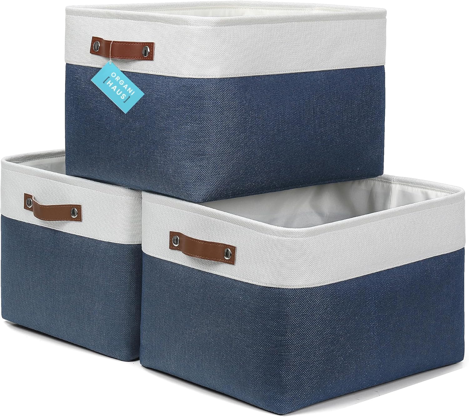 OrganiHaus Extra Large Fabric Storage Bins for Shelves 16x13in, Closet Storage Baskets for Shelf