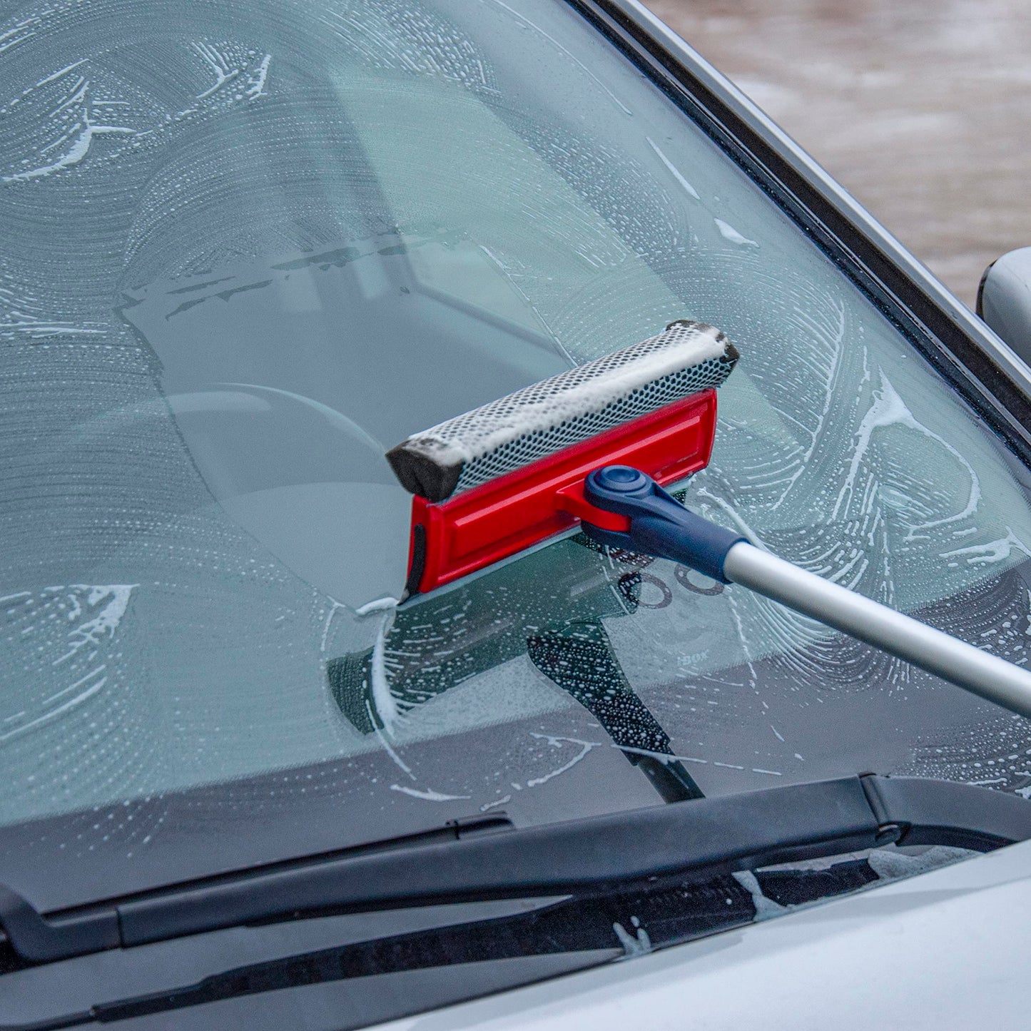 DSV Standard Professional Window Squeegee | 2-in-1 Window Cleaner Sponge and Soft Rubber Strip With