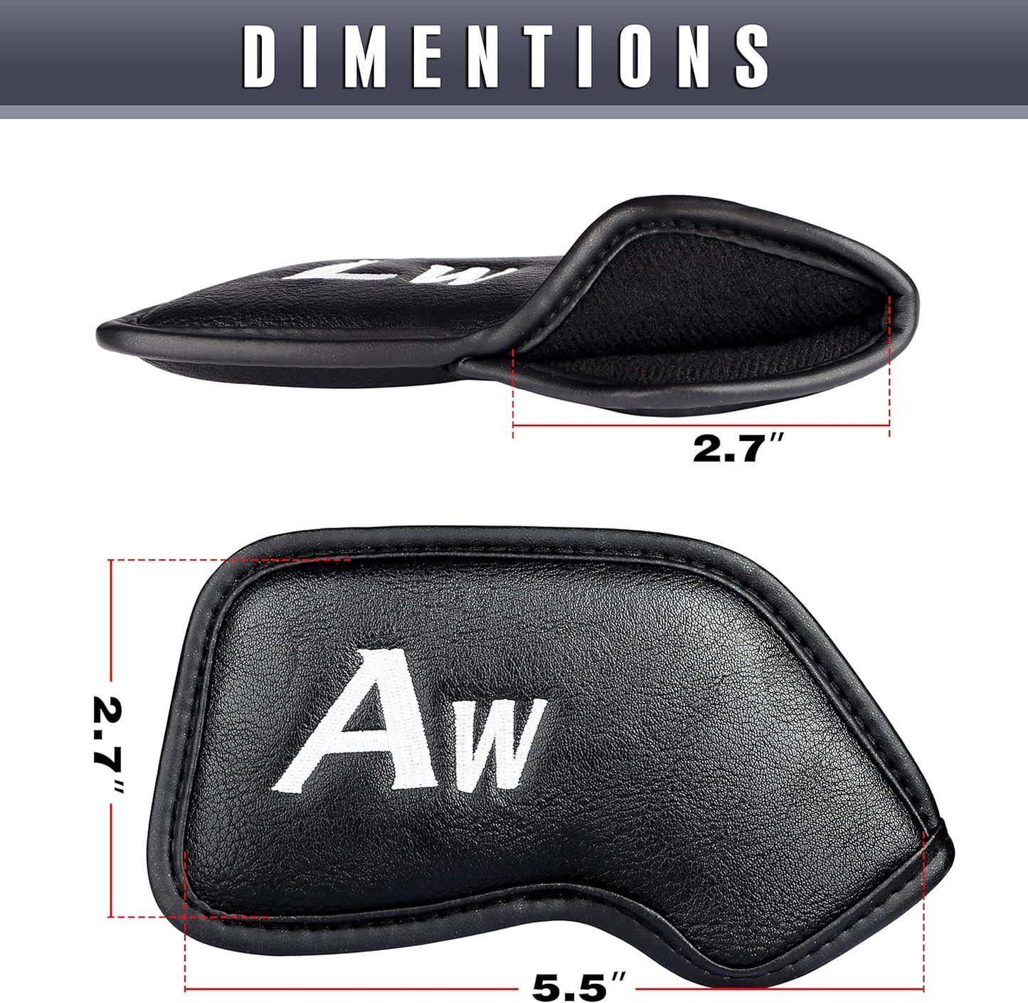 CHAMPKEY Premium Golf Club Covers for Men 12 Pack - Comfortable Polyurethane Golf Iron Covers