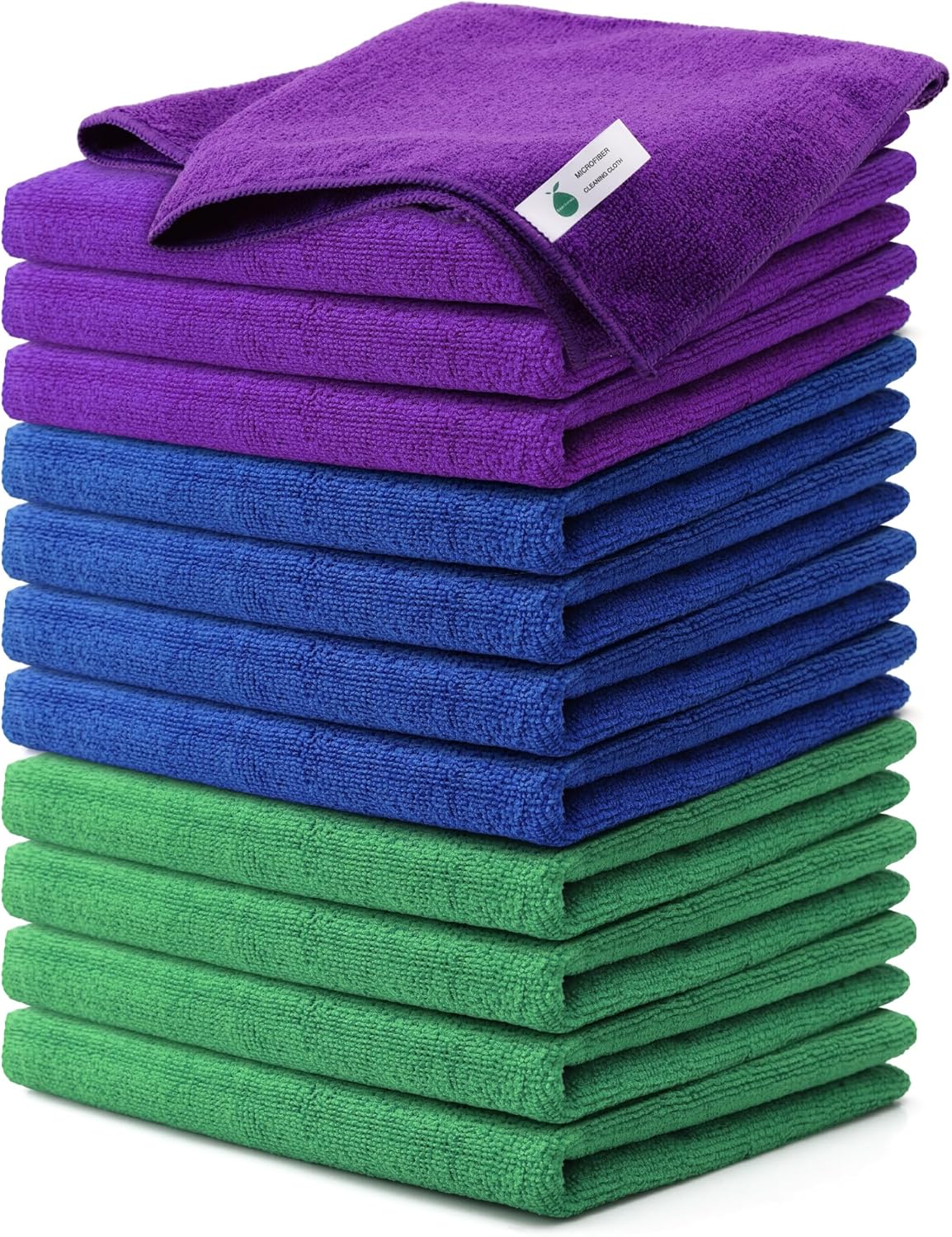 Microfiber Cleaning Cloths-12 Pack,Microfiber Towels for Cars & Kitchen,Highly Absorbent Cleaning
