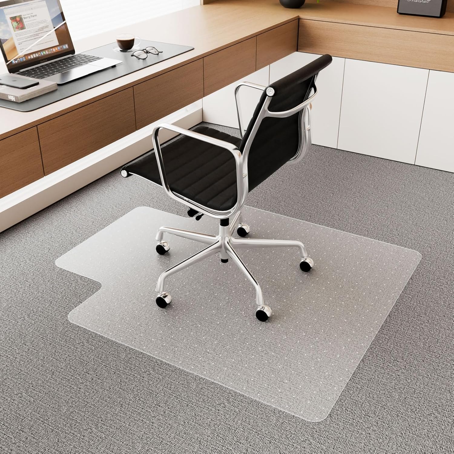 Office Chair Mat for Carpet, 53" x 45" Studded Desk Chair Mat for Low Pile Carpeted Floors