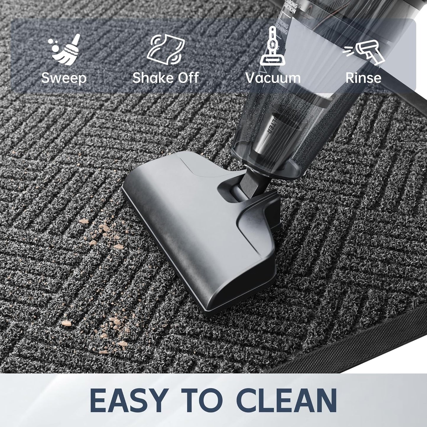 Front Door Mat, 5' x 4' Heavy Duty Indoor Outdoor Doormat, Non-Slip Backing Welcome Mats for