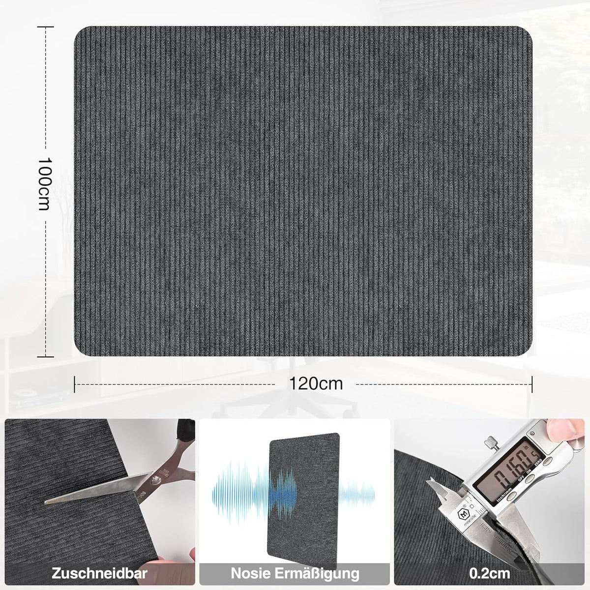 Placoot Desk Chair Mat for Hardwood Floor & Tile 55"x35" Office Chair Mat for Rolling Chairs Large