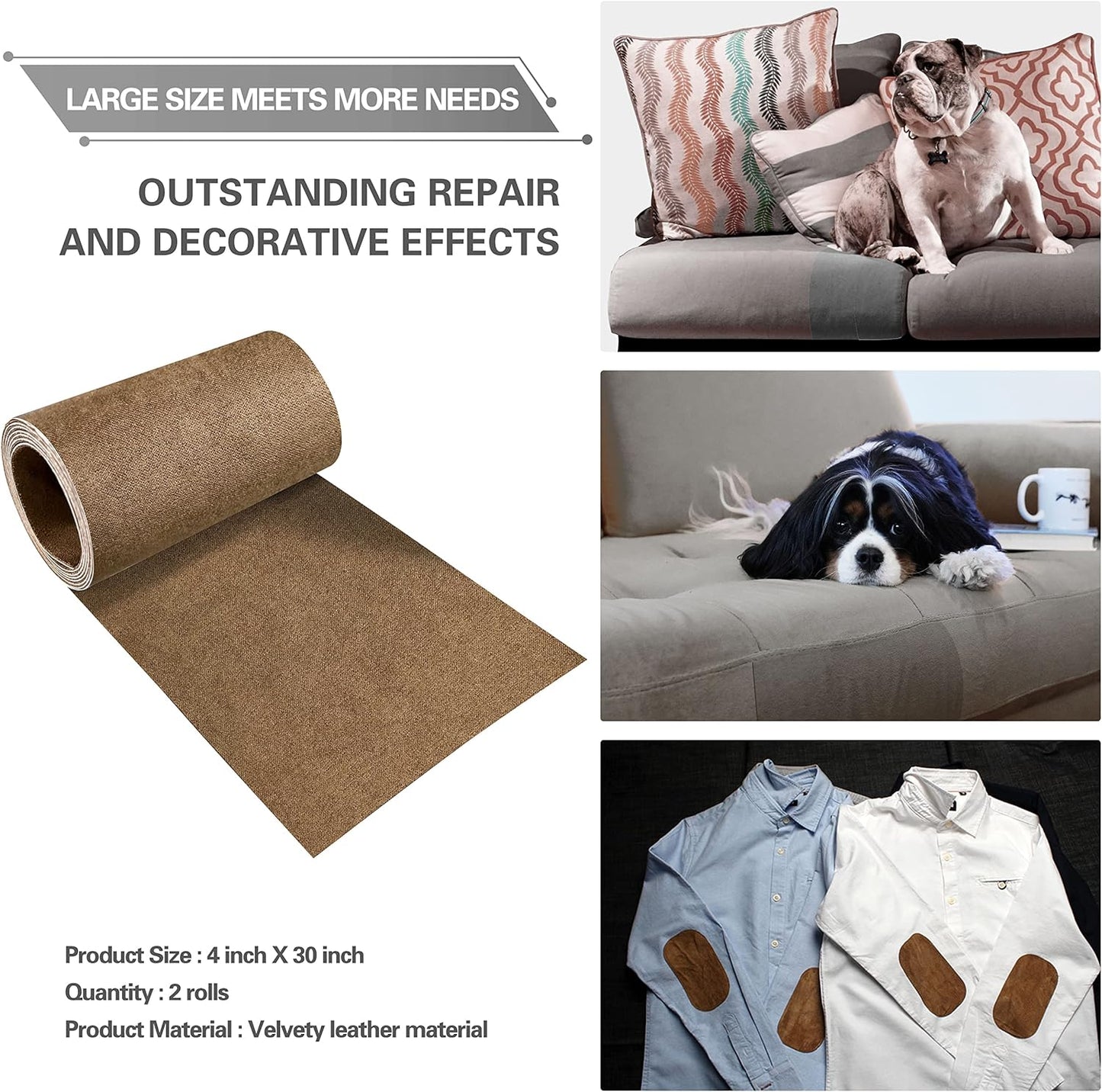 Azobur Velvet Repair Patch, Self-Adhesive Flannel Fabric Patch, Multi Colors, Microfiber Patch，Can