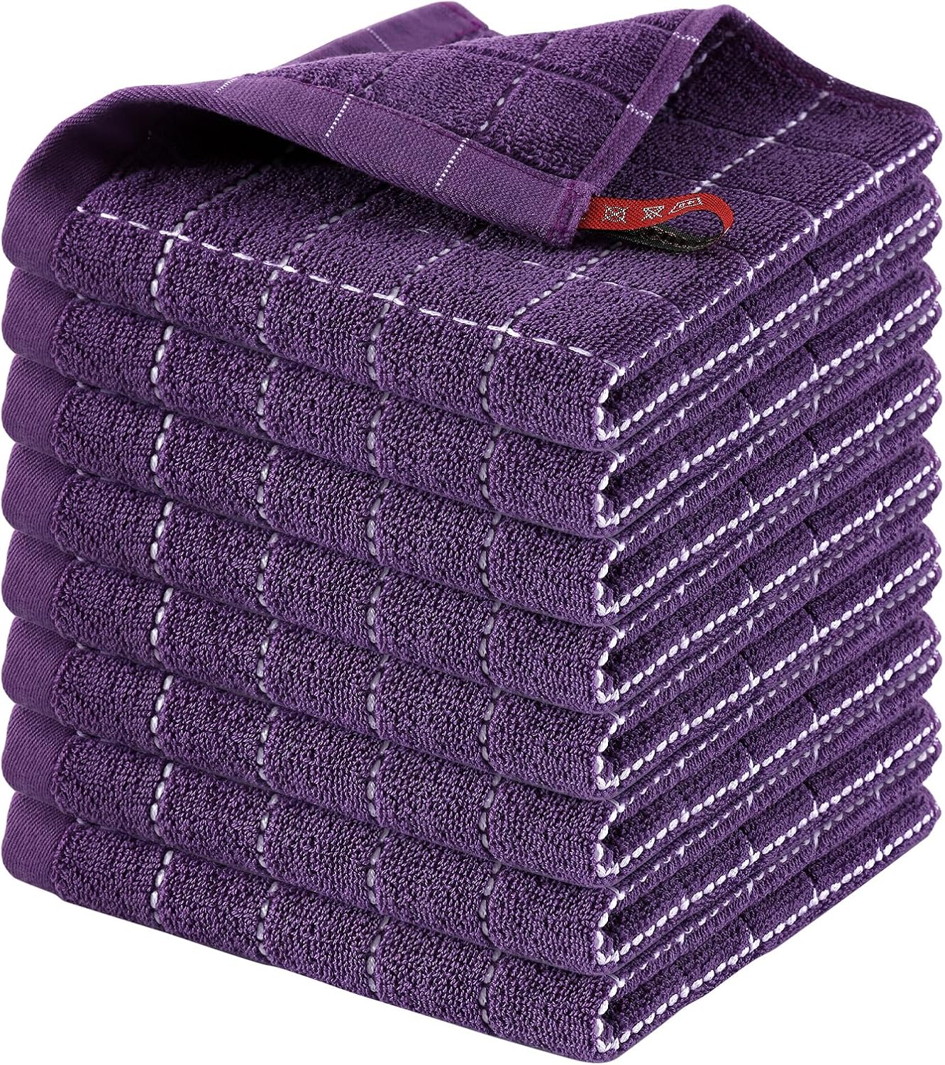Homaxy 100% Cotton Terry Kitchen Dish Cloths, Ultra Soft and Absorbent Dish Towels for Kitchen