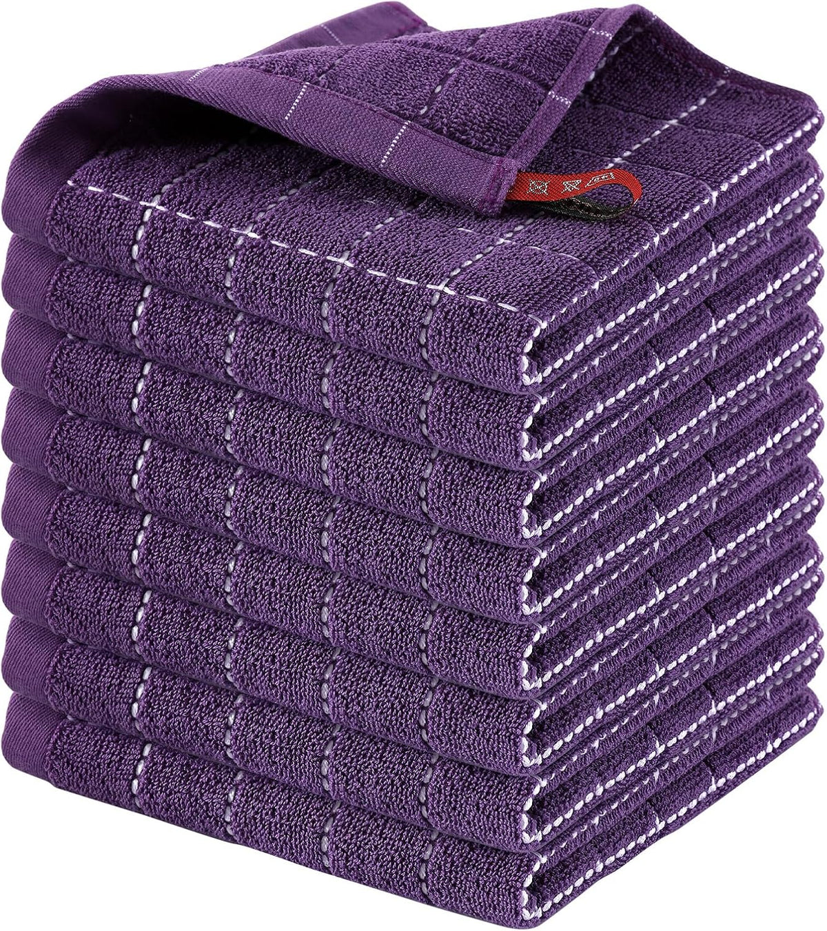 Homaxy 100% Cotton Terry Kitchen Dish Cloths, Ultra Soft and Absorbent Dish Towels for Kitchen