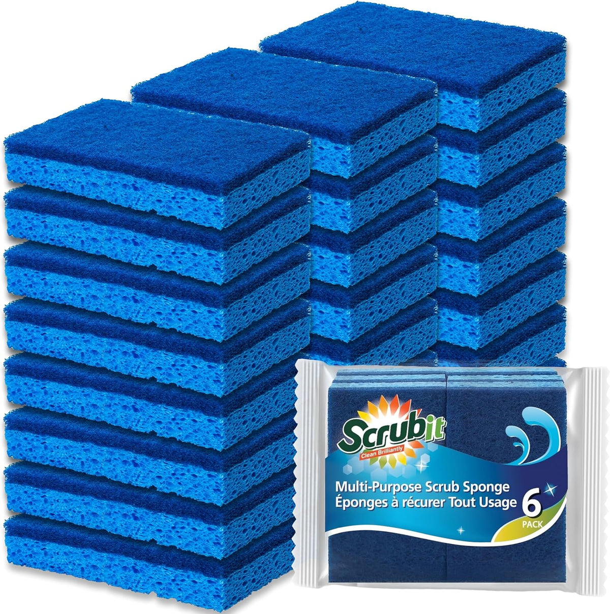 Scrubit Non-Scratch Cleaning Scrub Sponges- Scrubbing Dish Sponge Ideal for Washing Kitchen,Dishes