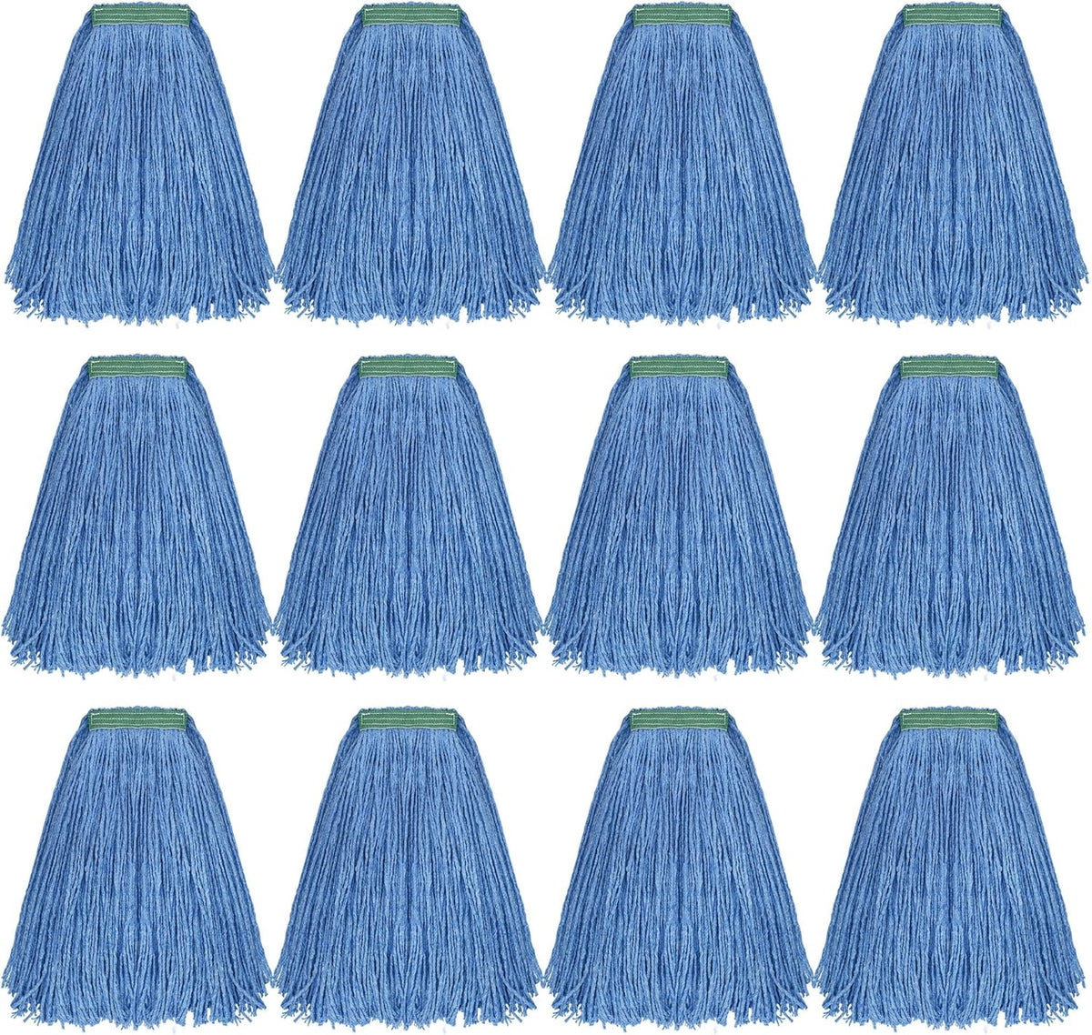 Matthew Cleaning 16oz 12Pack Cotton Floor Mop,Cotton Looped-Open String Heavy Duty String Refills