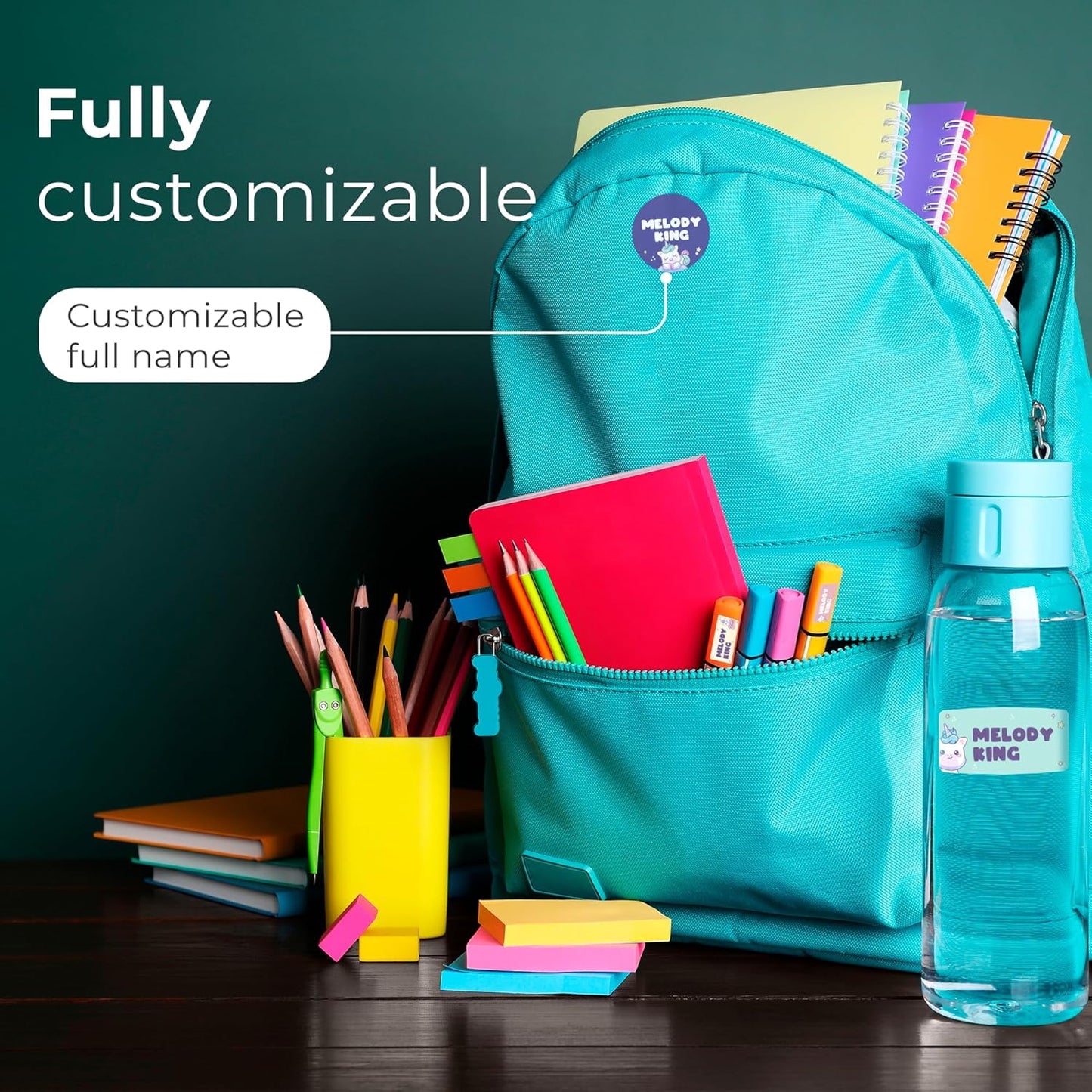 Personalized Name Tag Stickers for Kids (130+ Pack) | Unicorn Waterproof Labels for School