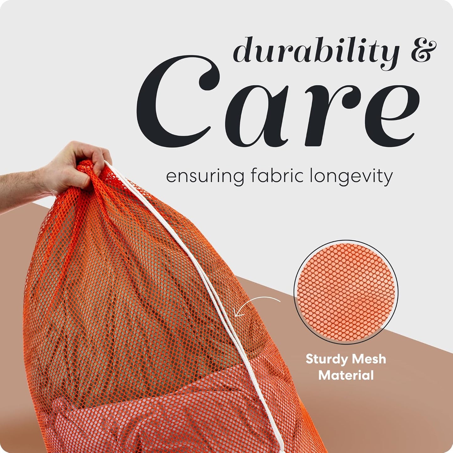 Handy Laundry Mesh XL Laundry Bag - Durable, Machine Washable with Secure Drawstring Closure