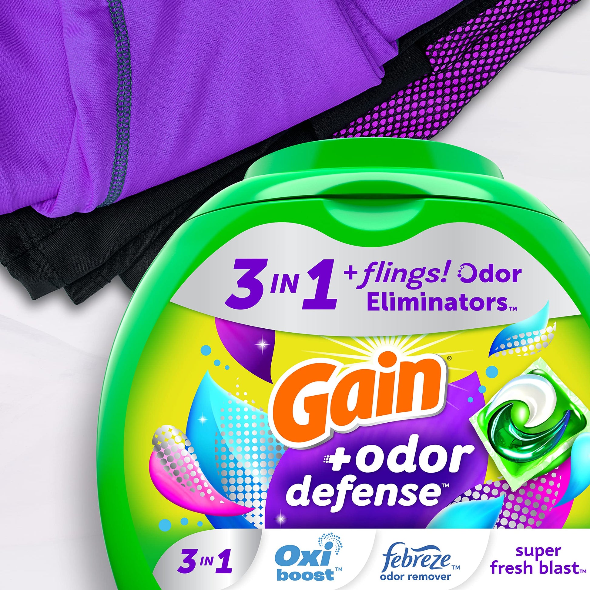 Gain Flings Laundry Detergent Pacs with Odor Defense, 112 Count – view 3