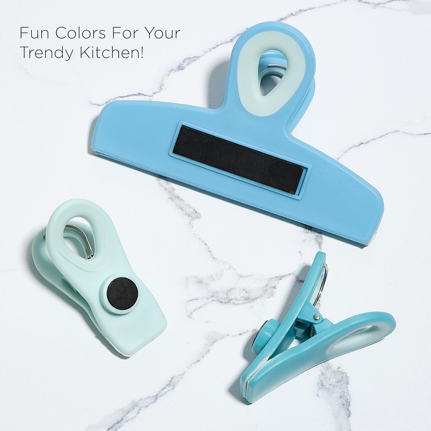 COOK WITH COLOR Bag Clips - Heavy Duty Chip Clip and Refrigerator Magnet Clips for Food Storage