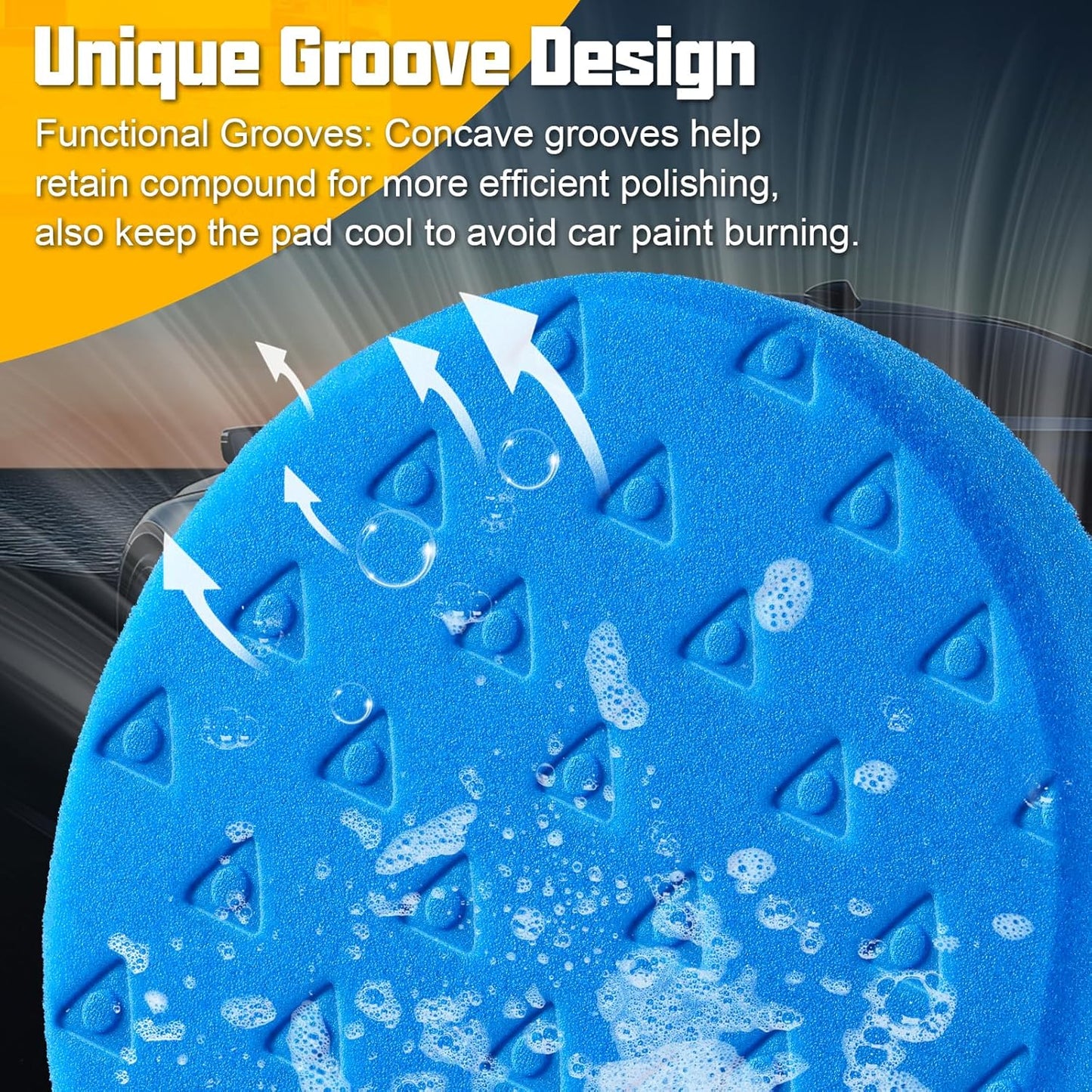 8 Pcs Buffing Polishing Pads, 6 Inch Polishing Pads, Car Compound Buffing Sponge Pads and Woolen