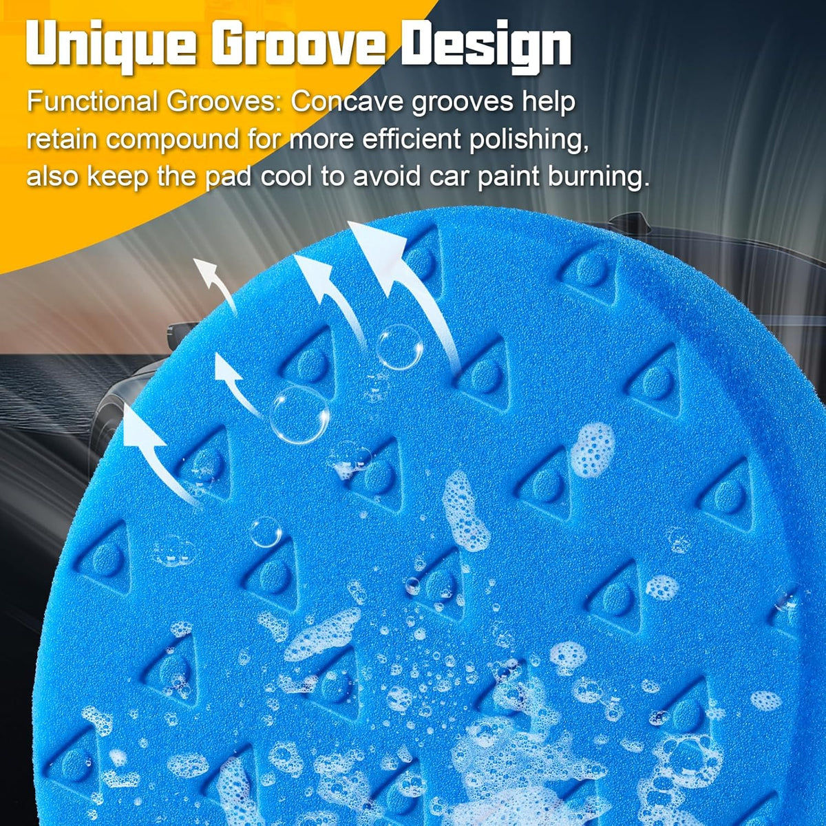 8 Pcs Buffing Polishing Pads, 6 Inch Polishing Pads, Car Compound Buffing Sponge Pads and Woolen