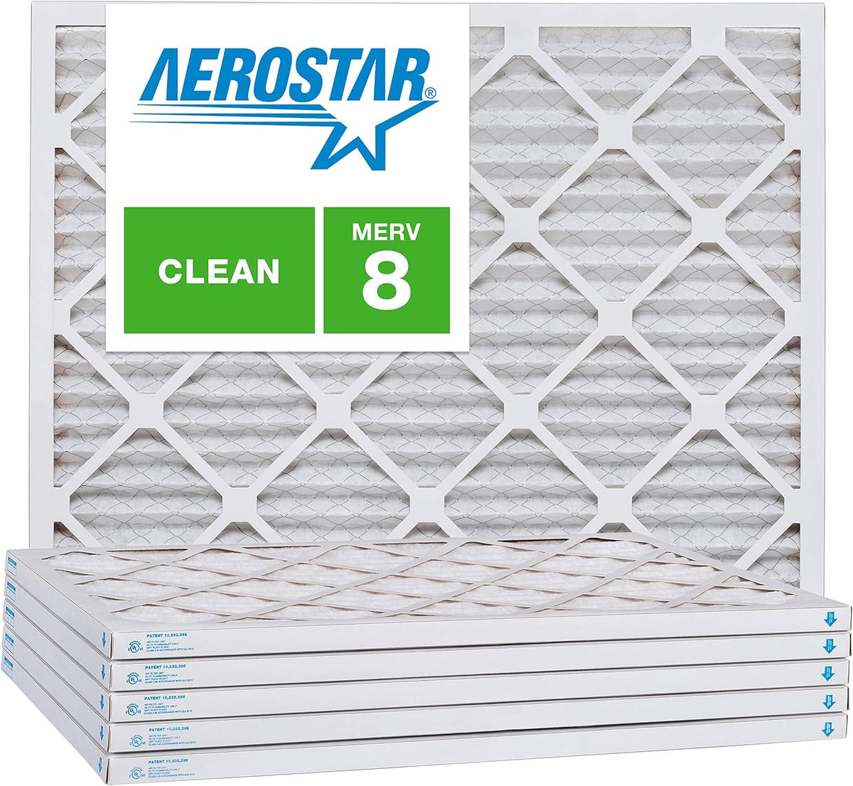 Aerostar 10x20x1 MERV 8, Pleated Air Filter, 10x20x1, Box of 6, Made in the USA