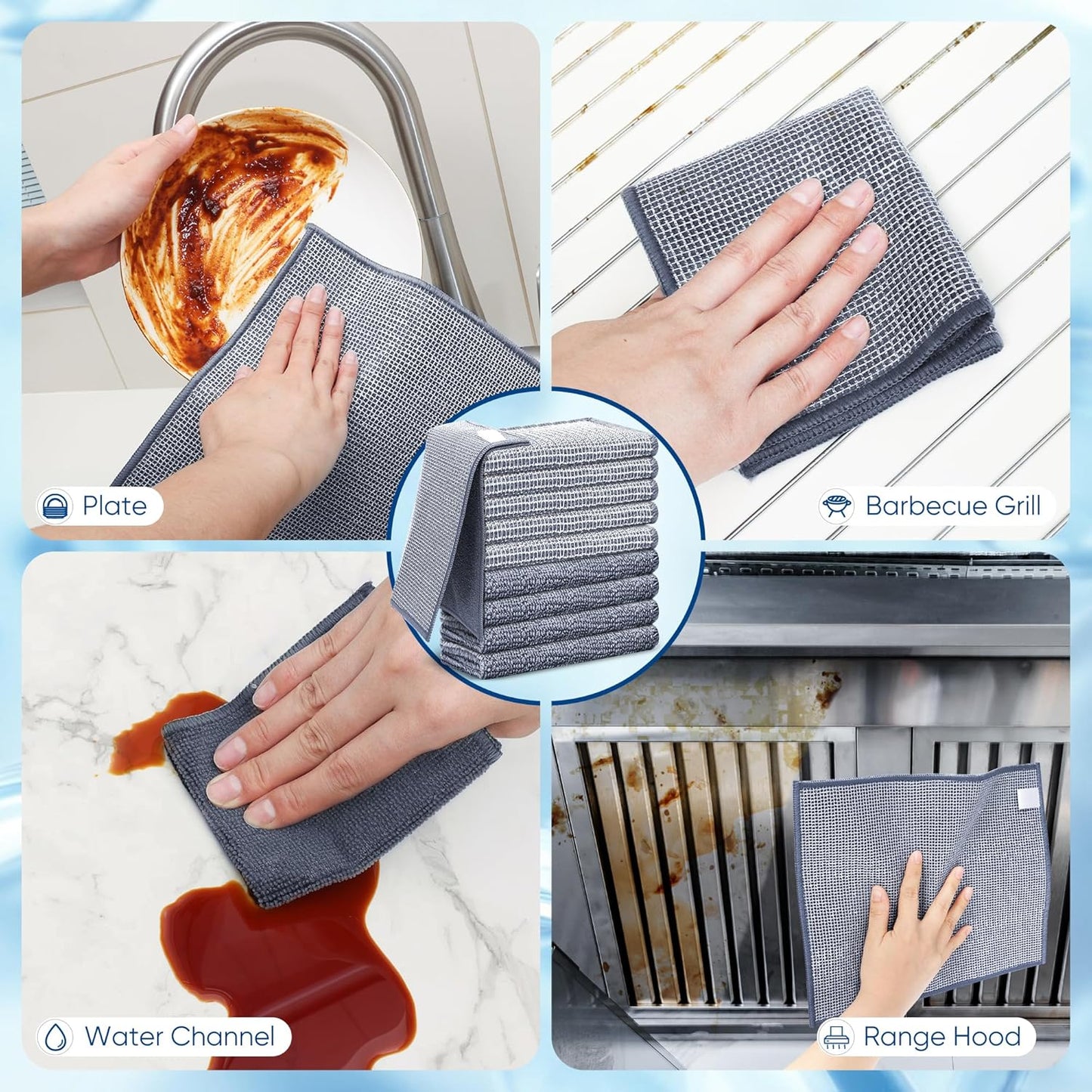 Forggon10 Pcs New Upgrade 2-Layer Non Scratch Wire Dishcloth,Wire Dishwashing Rag, Non-Scratch Wire