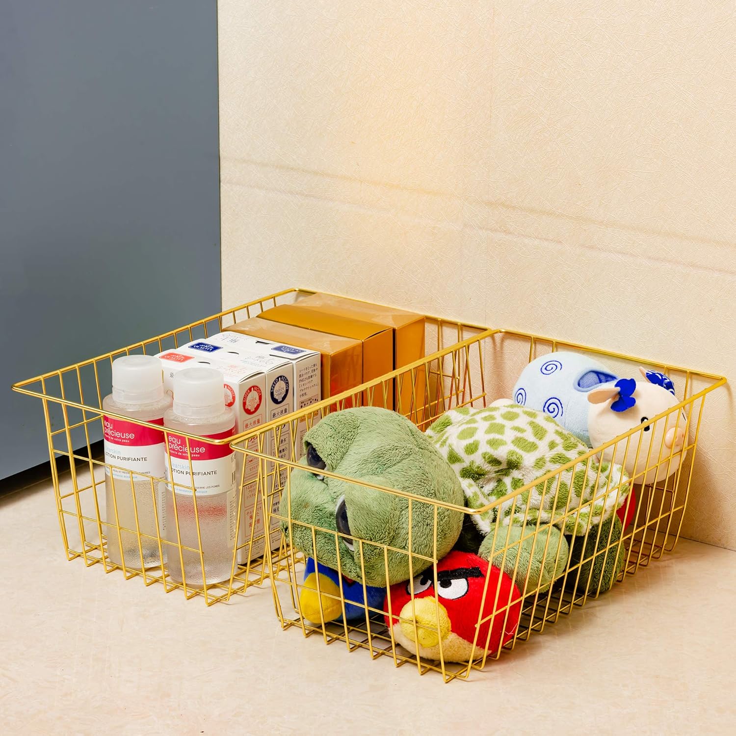 SANNO Wire Baskets Storage Baskets, Freezer Bakets Pantry Baskets Kitchen Organizing Basket Set