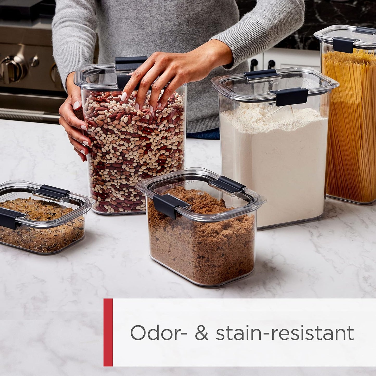 Rubbermaid Brilliance Airtight Cereal Food Storage Container, Shatterproof, BPA-Free and