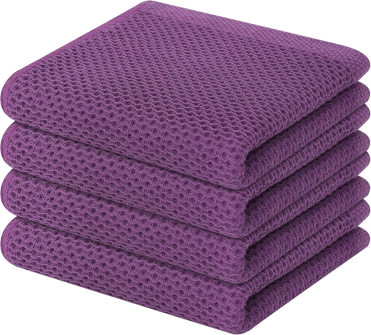 Homaxy 100% Cotton Waffle Weave Kitchen Dish Towels, Ultra Soft Absorbent Quick Drying Cleaning