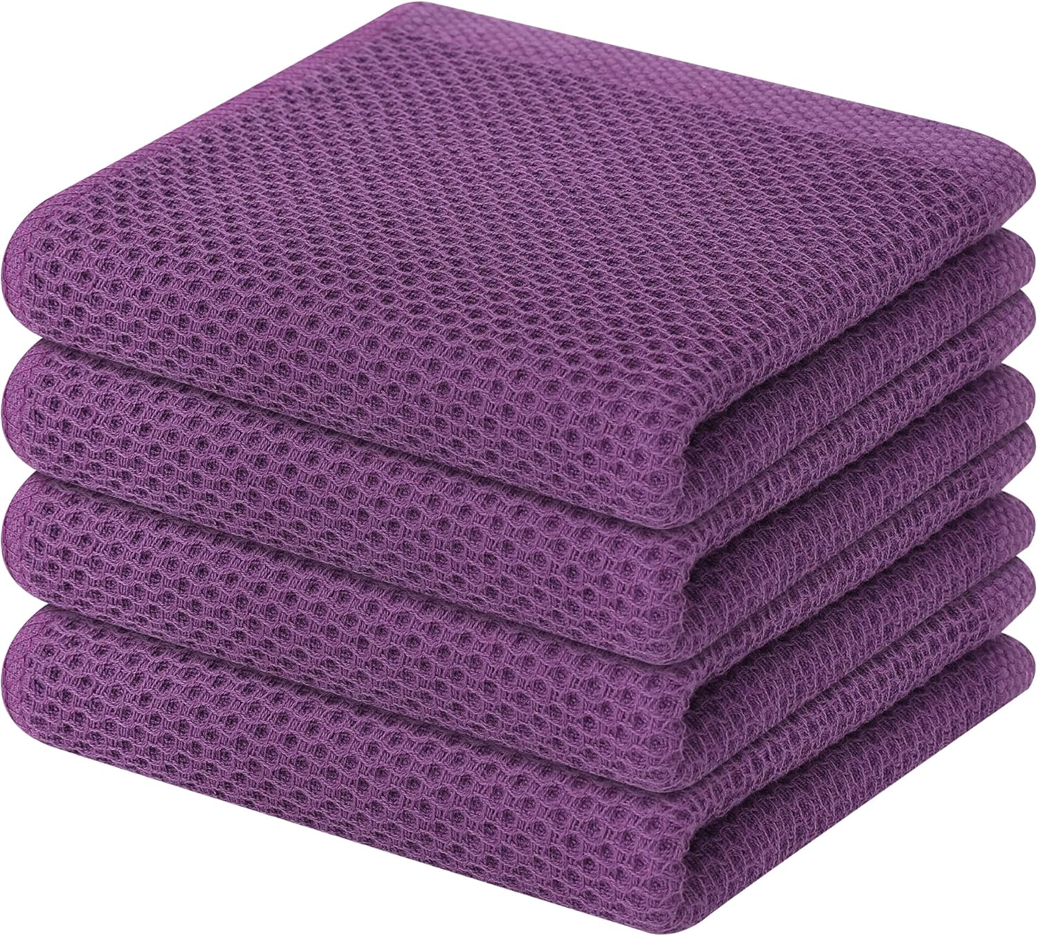 Homaxy 100% Cotton Waffle Weave Kitchen Dish Towels, Ultra Soft Absorbent Quick Drying Cleaning