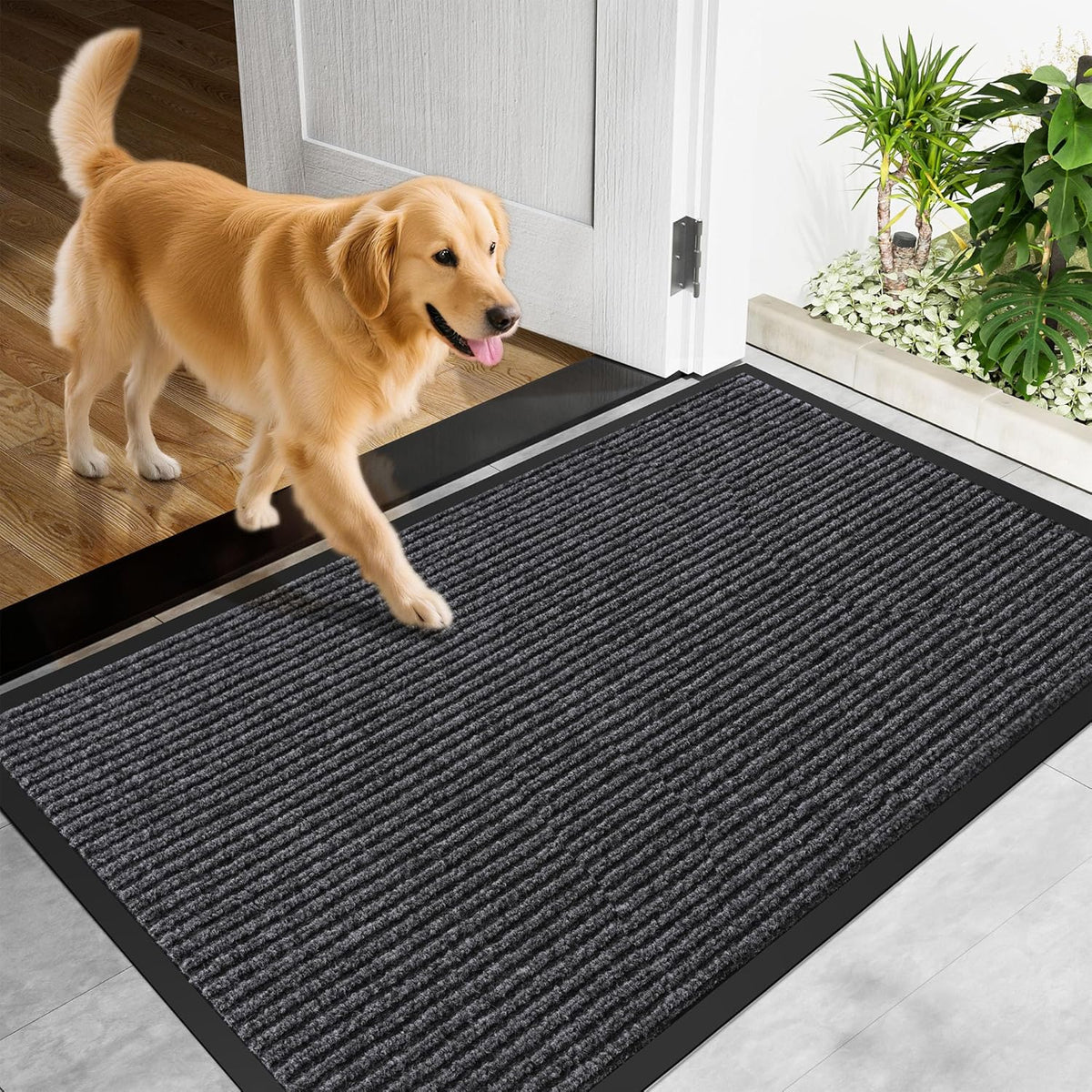 Front Door Mat, 48" x 24" Heavy Duty Indoor Outdoor Doormat, Non-Slip Welcome Mats for Entryway