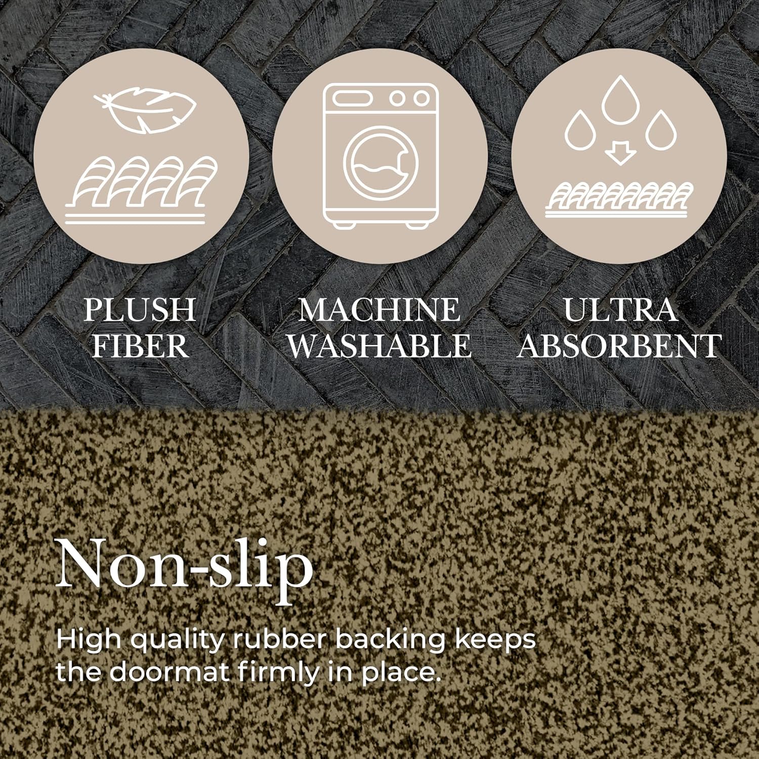 Premium Microfiber Indoor Door Mat – 20"x30" Washable Entry Mat, Non-Slip, Waterproof Backing