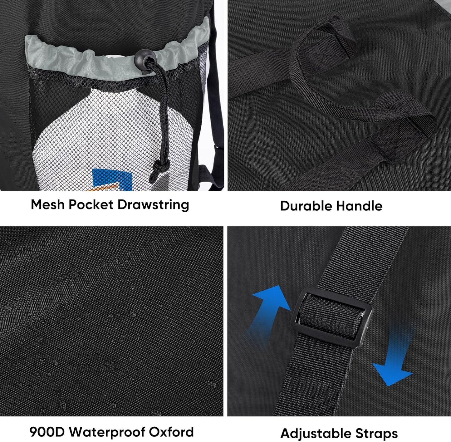 BALEINE 120L Laundry Bag Backpack, 900D Oxford Fabric Large Travel Laundry Bags with Shoulder