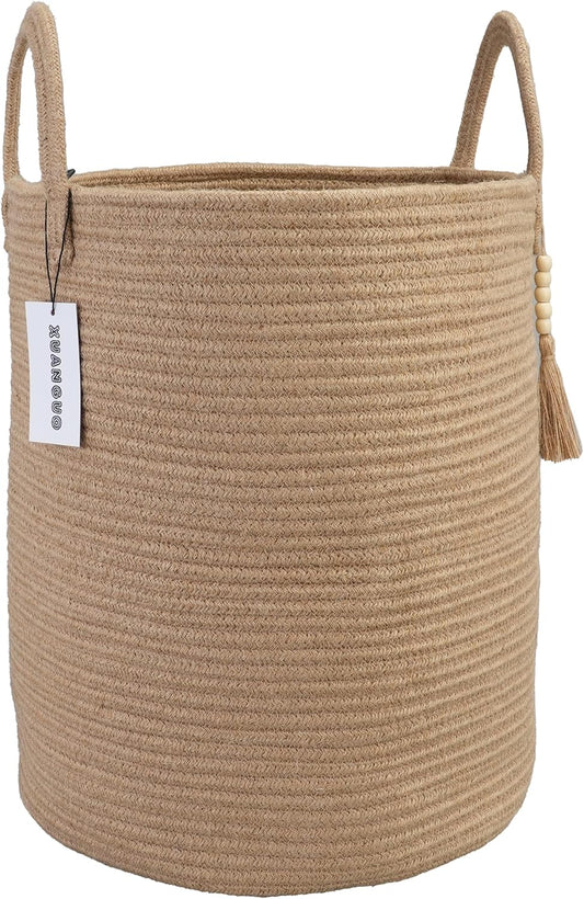 Rope Laundry Basket Laundry Hamper for Clothes Woven Storage Basket for Living Room Bedroom Boho