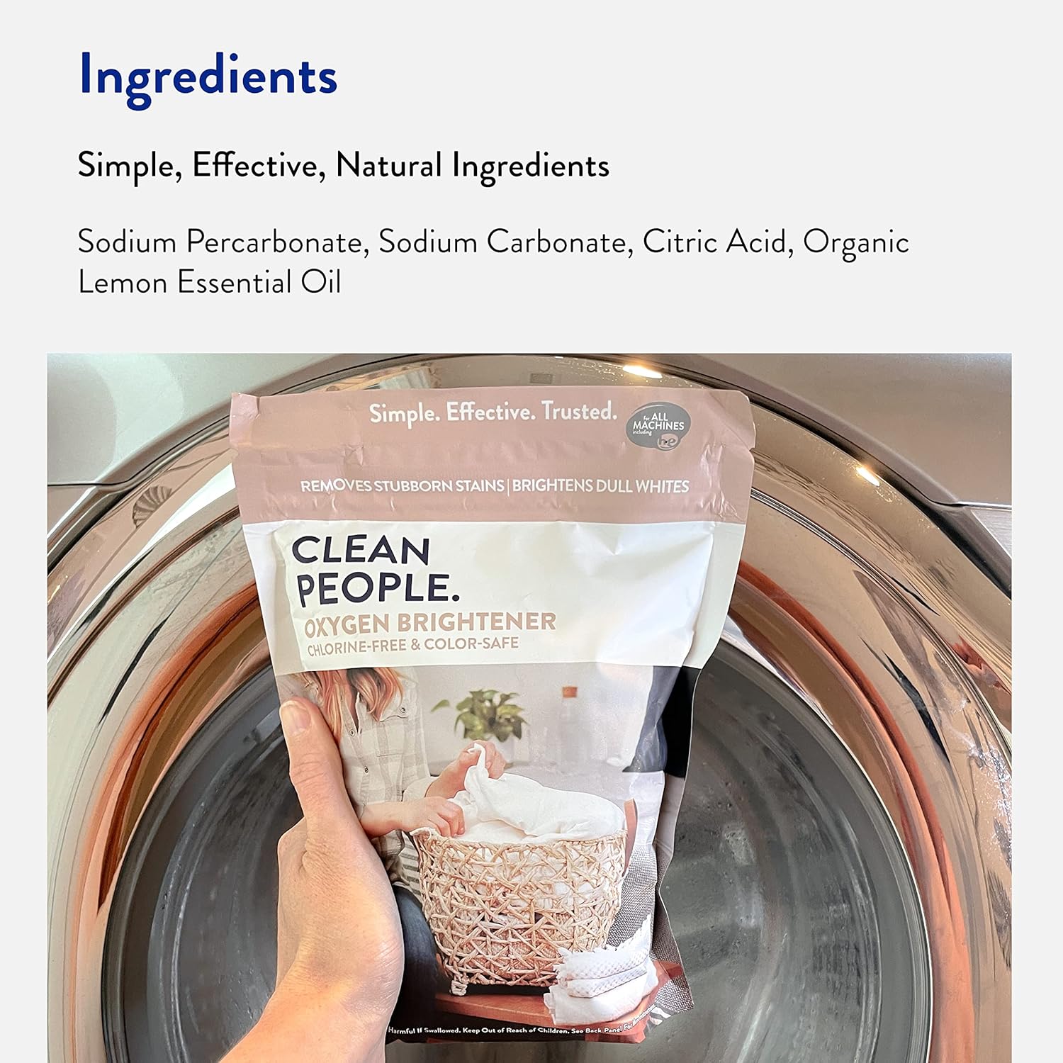 The Clean People Oxygen Brightener Stain Remover | Bleach Alternative, Simple Ingredients
