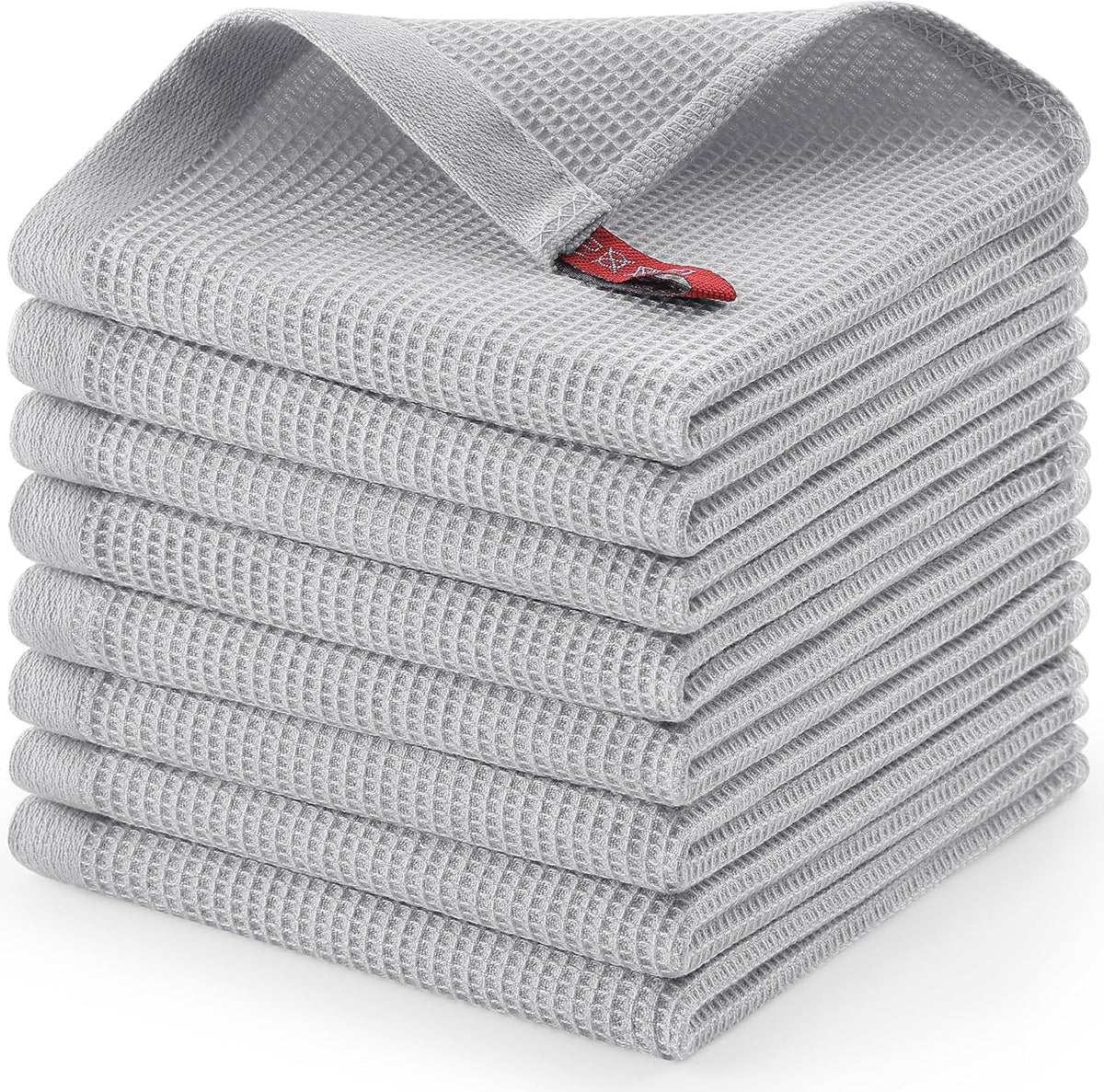 Homaxy 100% Cotton Waffle Weave Dish Cloths - 8 Pack Soft and Absorbent Dish Towels - 12 x 12