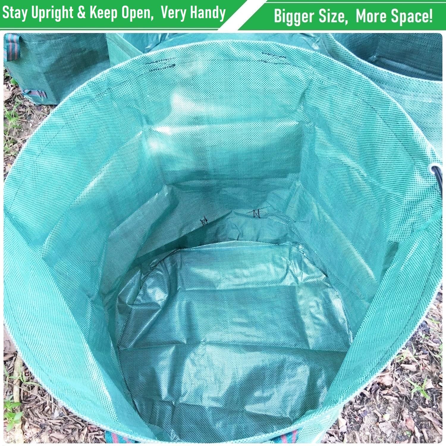 Professional 2-Pack 137 Gallon Lawn Garden Bags Large (D34,H34 inch) Yard Waste Bags w/Gardening