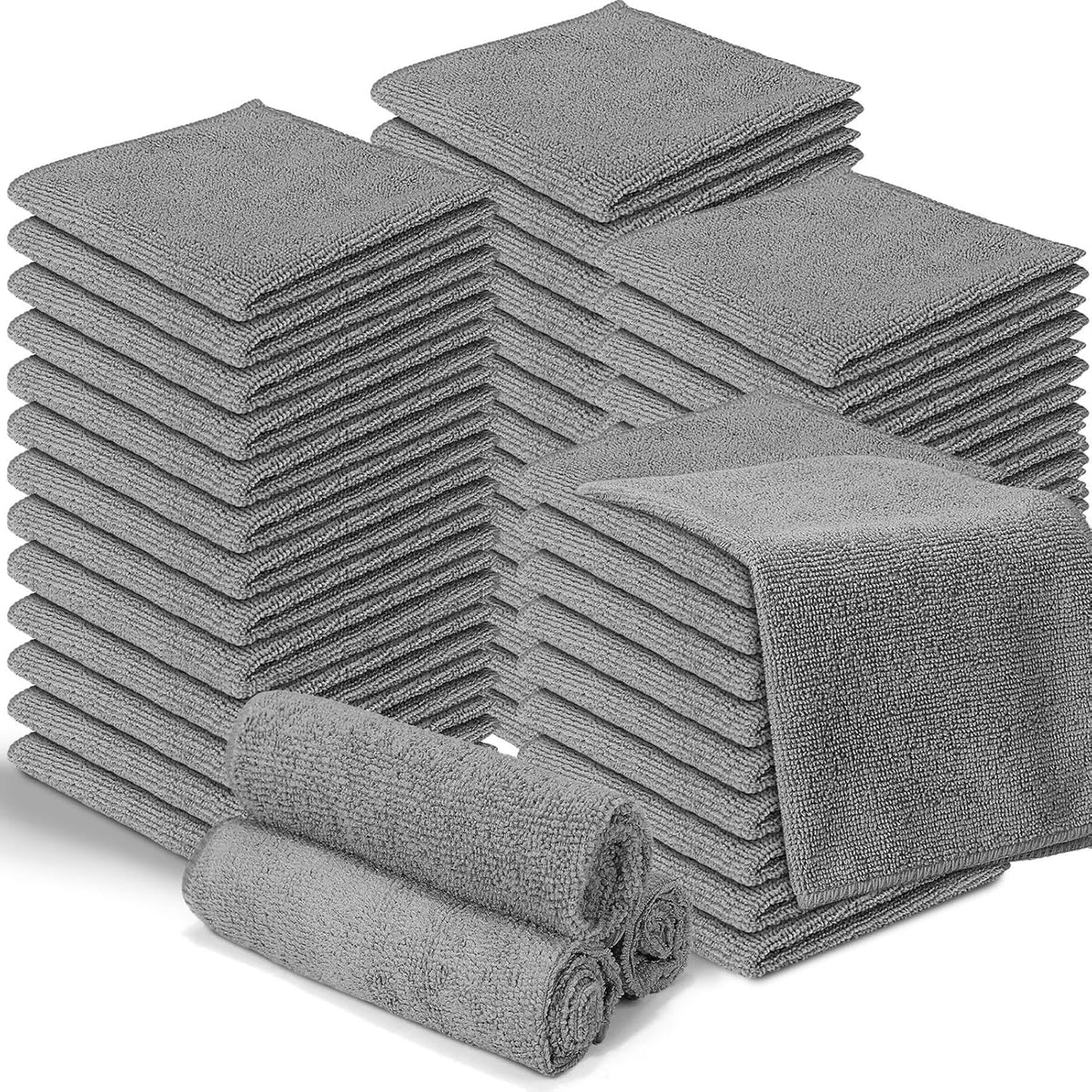 200 Pieces Microfiber Cleaning Cloths Bulk Absorbent Microfiber Towels Reusable Lint-Free Streak