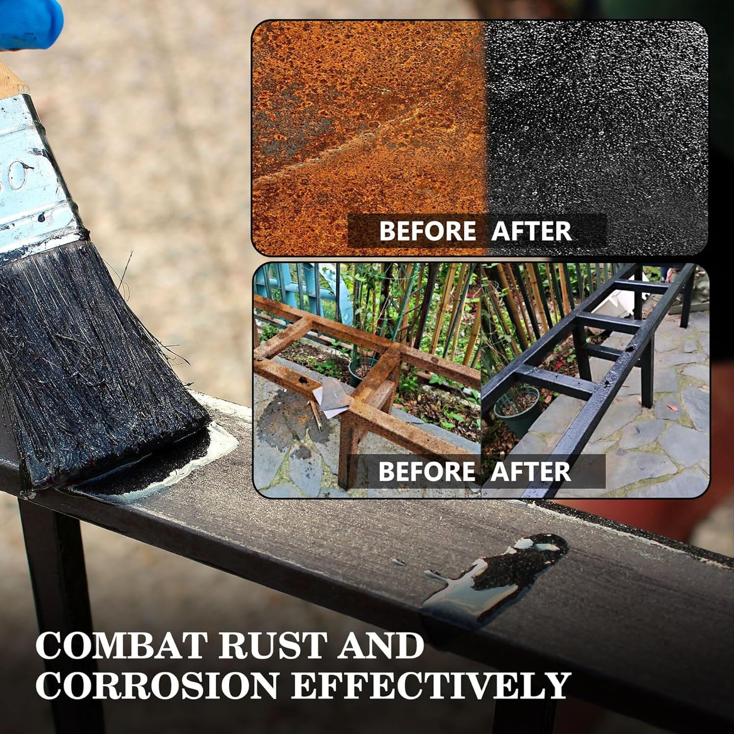 Rust Converter for Metal - Black Metal Primer and Rust Remover, Reformer ＆ Encapsulator