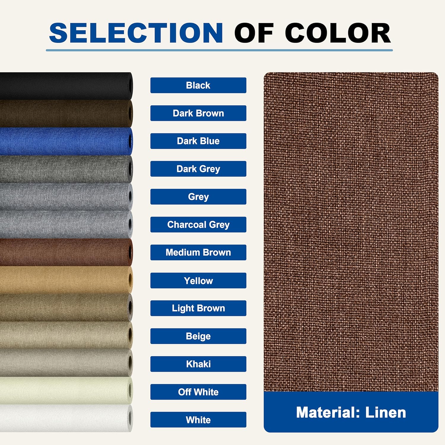 KING MOUNTAIN Linen Repair Patches, Self-Adhesive Linen Fabric Patches, 4 X 63 inch Extra Size