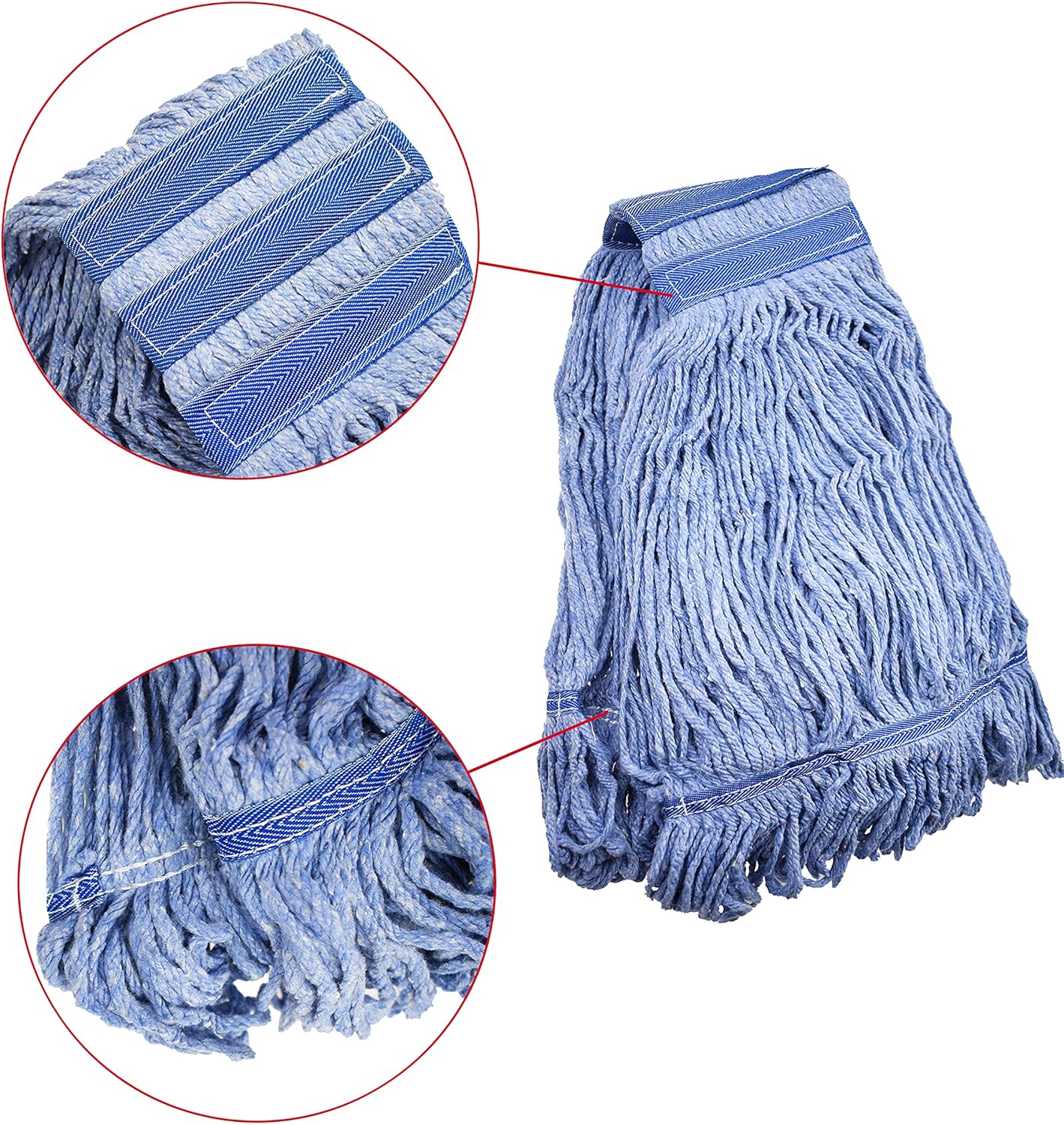 Mop Head Replacement Commercial Heavy Duty String Blue Wet Mop Heads for 3 Typs Commercial Mop