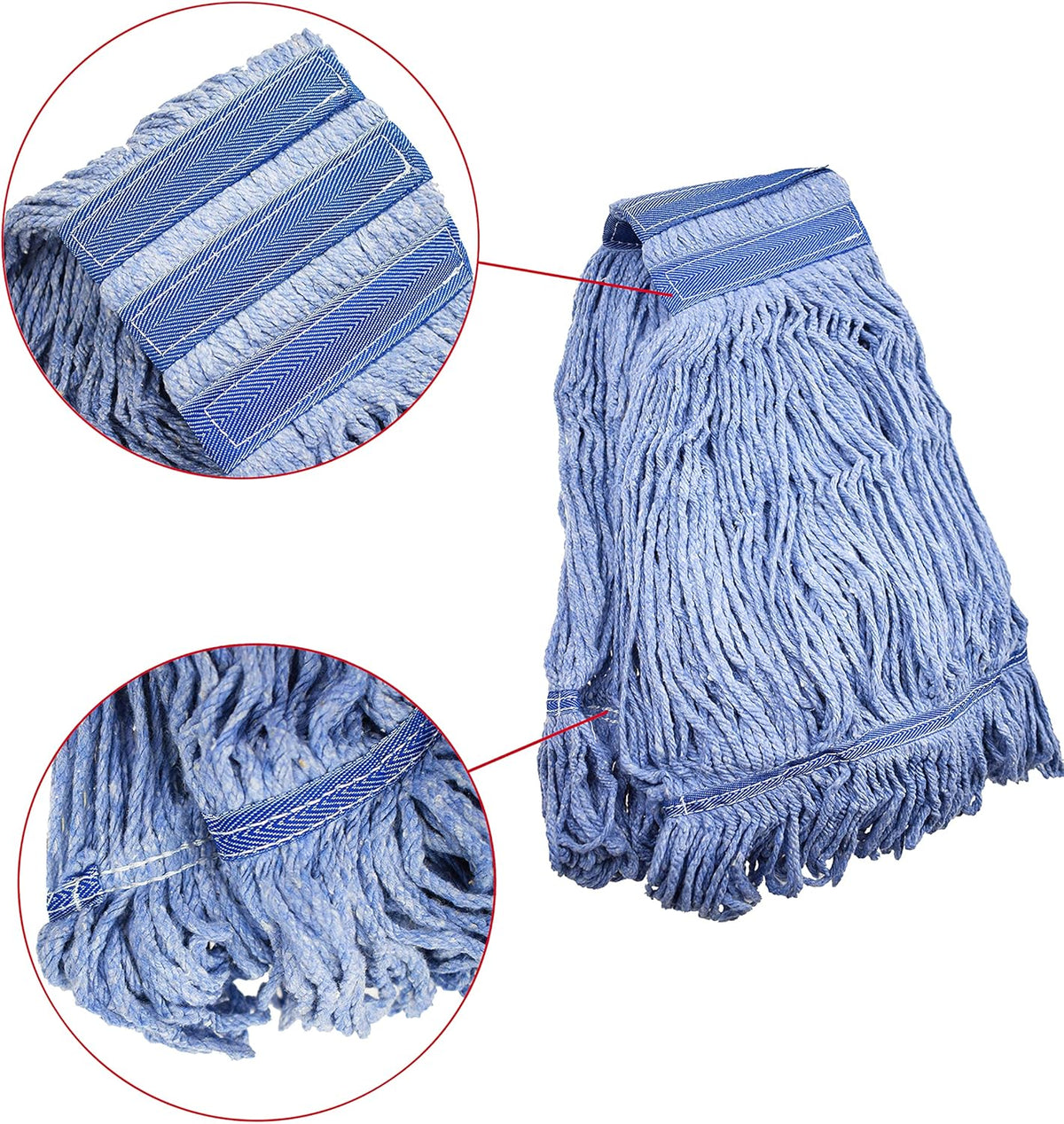 Mop Head Replacement Commercial Heavy Duty String Blue Wet Mop Heads for 3 Typs Commercial Mop