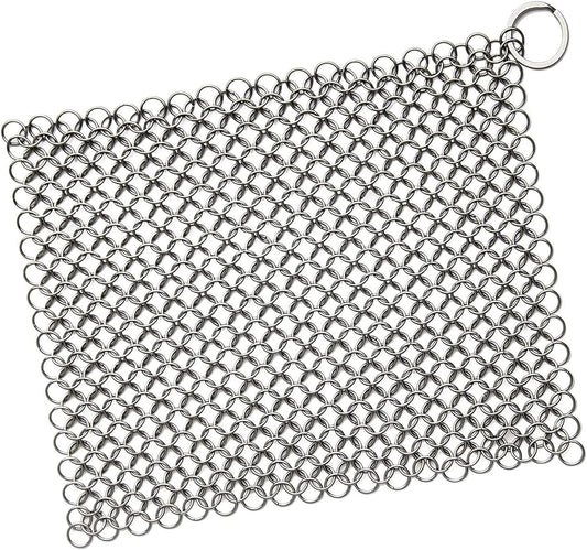Scrubber Chainmail - Cleaner for Cast Iron Stainless Steel Anodized Cookware Scraper Cleaning Dutch