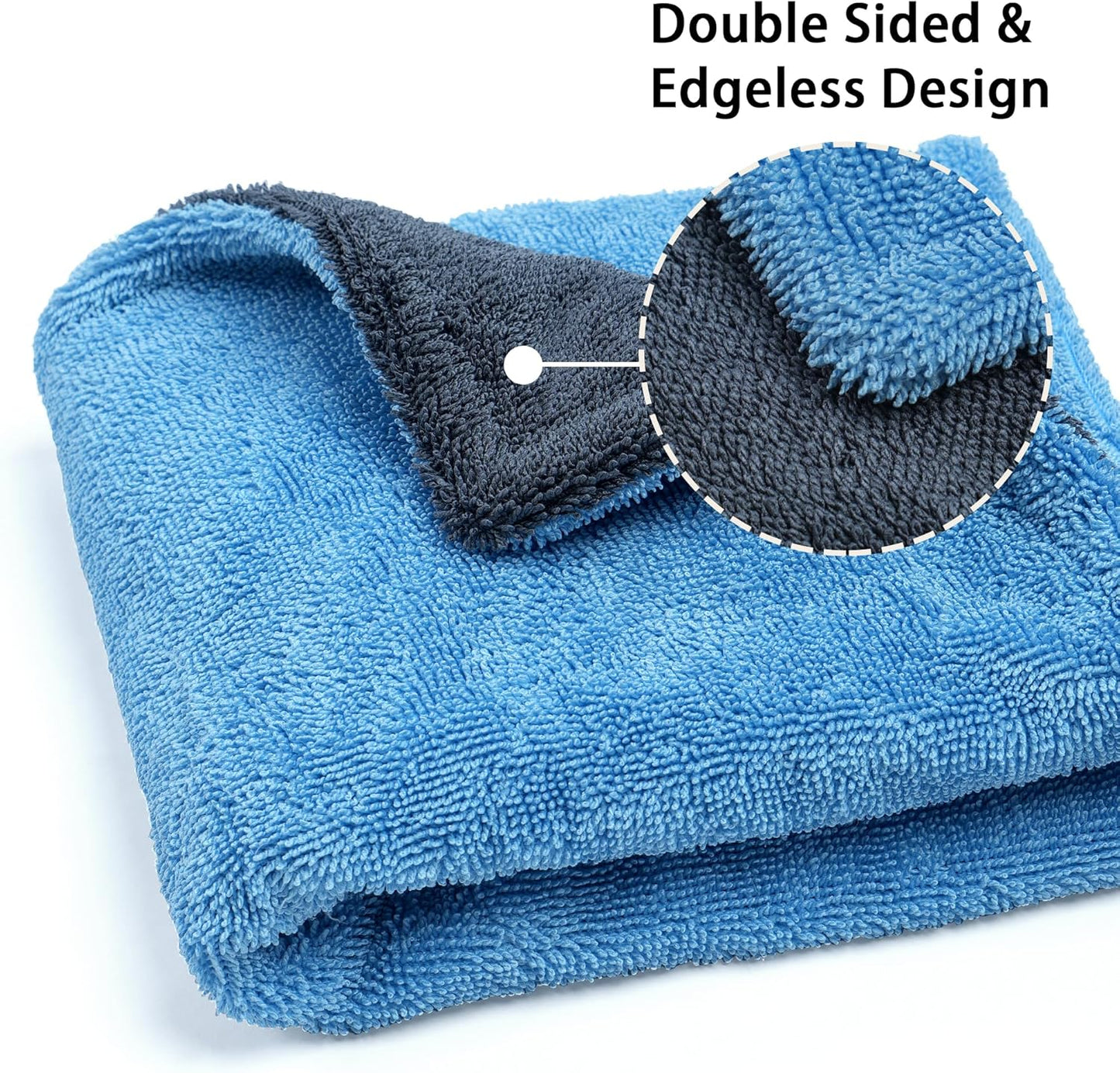 Greenfound Microfiber Towel for Cars, 1000GSM Car Drying Towel, Double Twist Pile & Edgeless