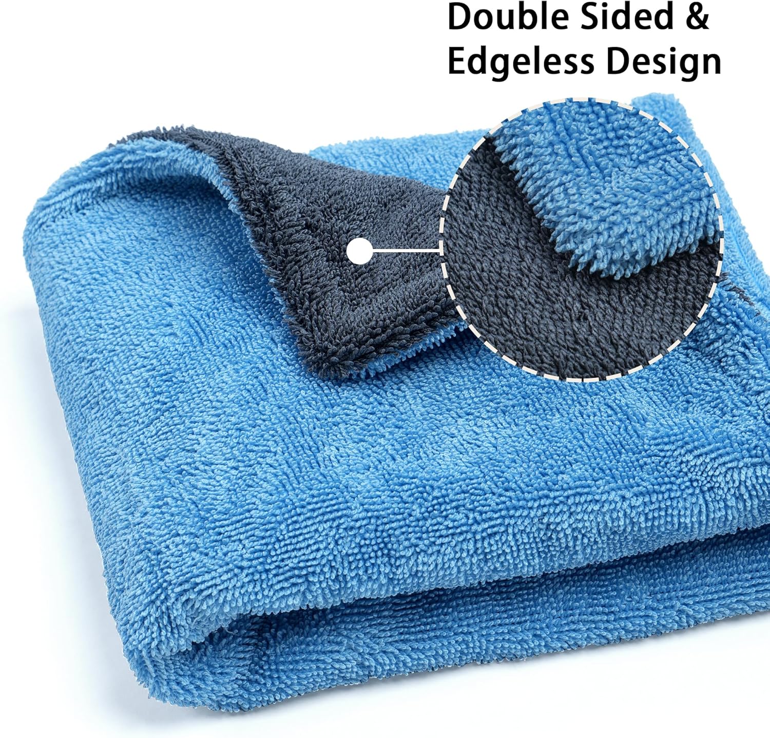 Greenfound Microfiber Towel for Cars, 1000GSM Car Drying Towel, Double Twist Pile & Edgeless