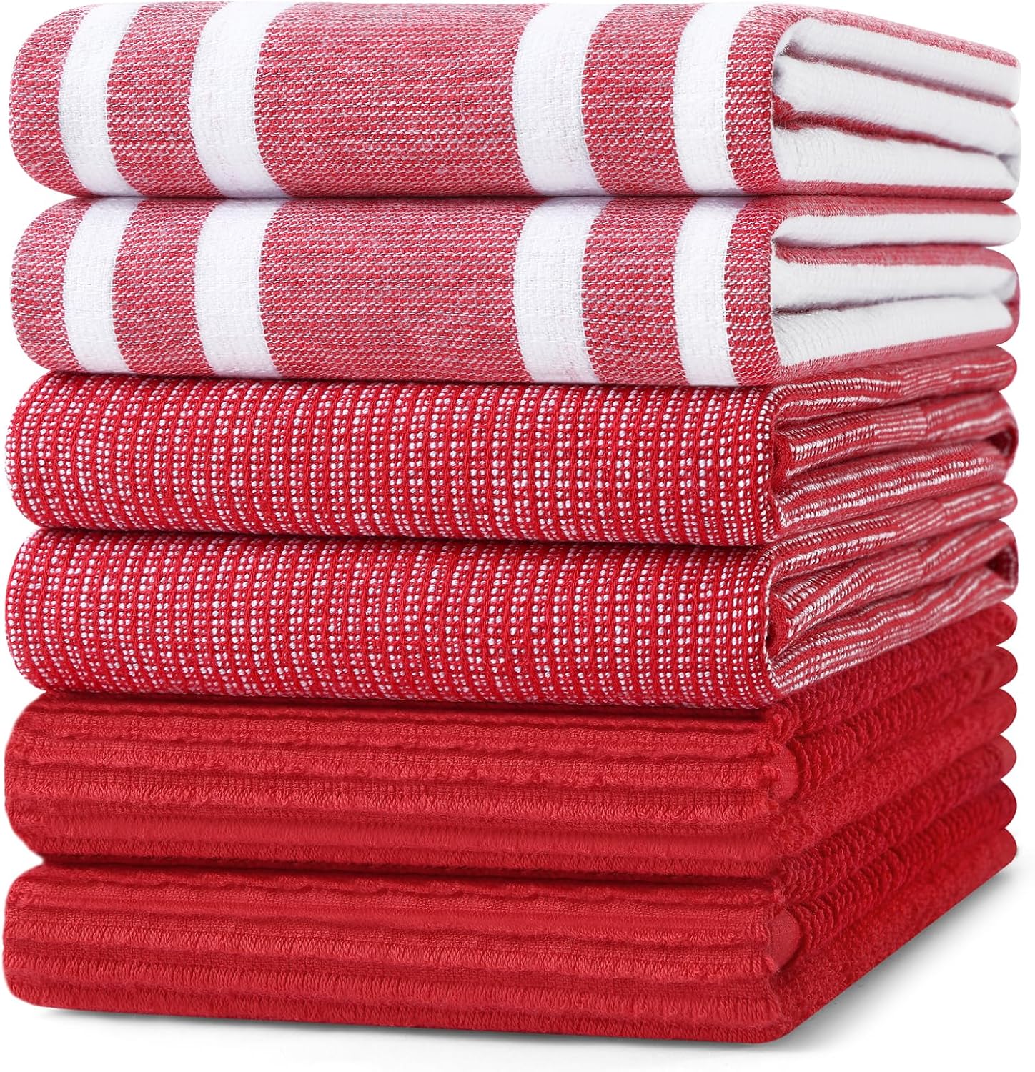 Homaxy Premium Kitchen Towels(18”x 28”, 6 Pack), Large Cotton 380 GSM Kitchen Hand Towels, Soft and